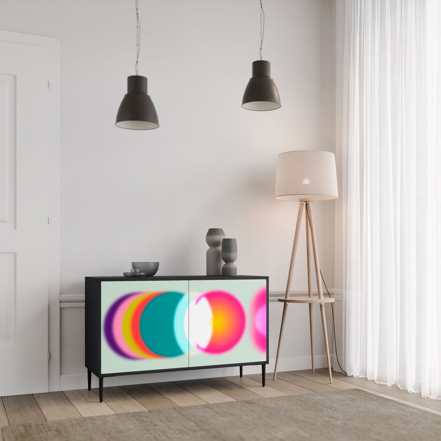 Credenza SYMPHONY OF COLORS a 2 ante in finitura nera