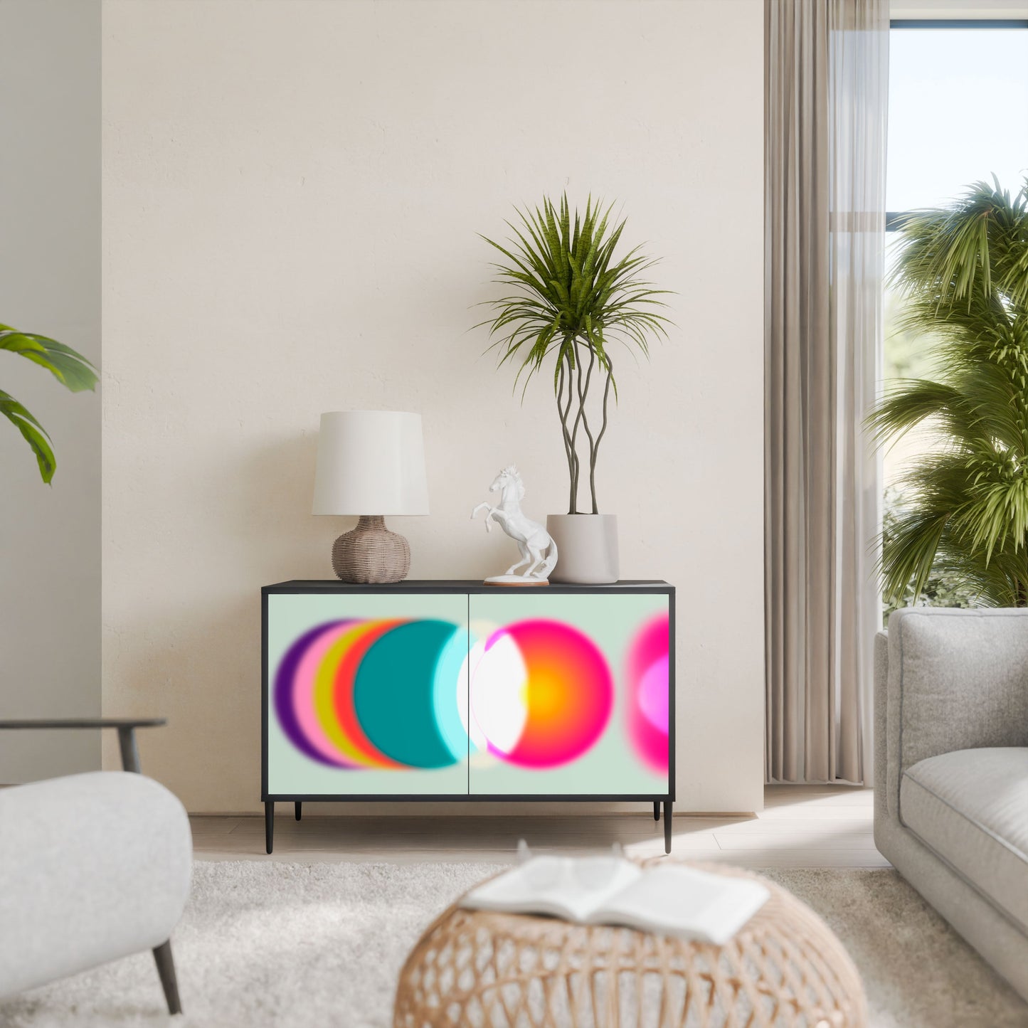 Credenza SYMPHONY OF COLORS a 2 ante in finitura nera