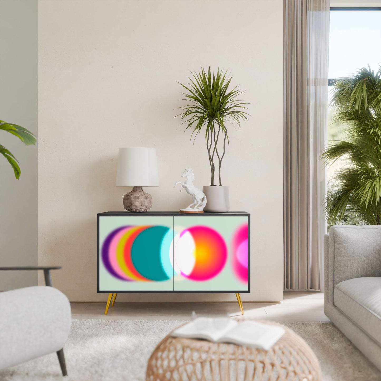Credenza SYMPHONY OF COLORS a 2 ante in finitura nera