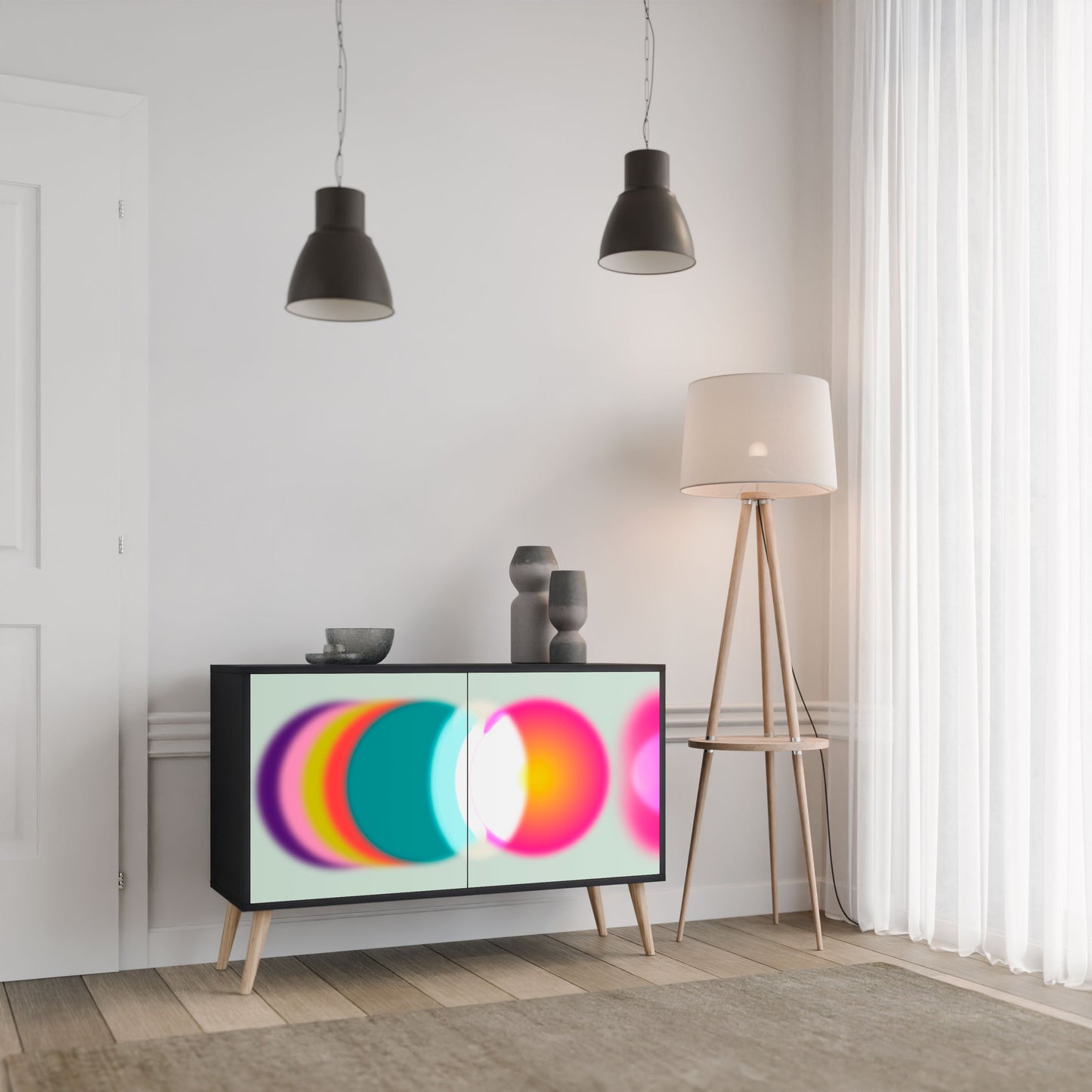 Credenza SYMPHONY OF COLORS a 2 ante in finitura nera