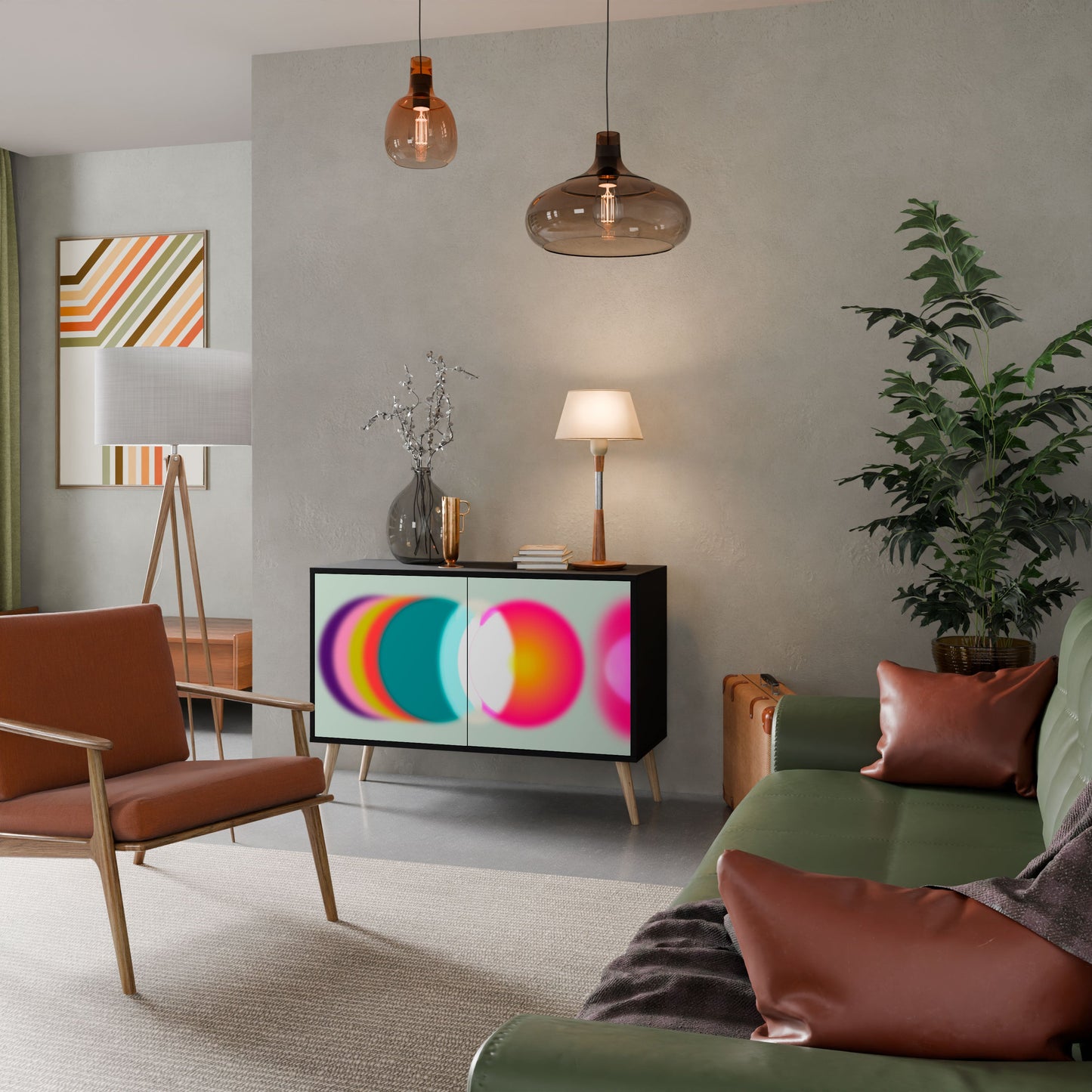 Credenza SYMPHONY OF COLORS a 2 ante in finitura nera
