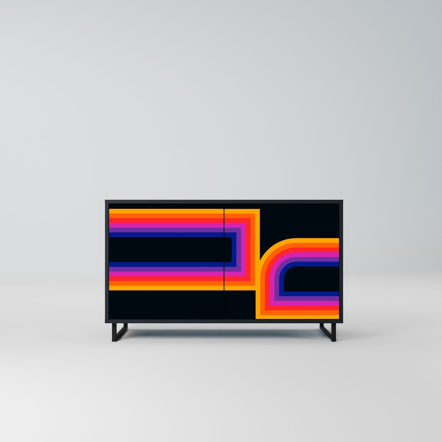 Credenza a 2 ante BLINDED BY THE LIGHTS in finitura nera