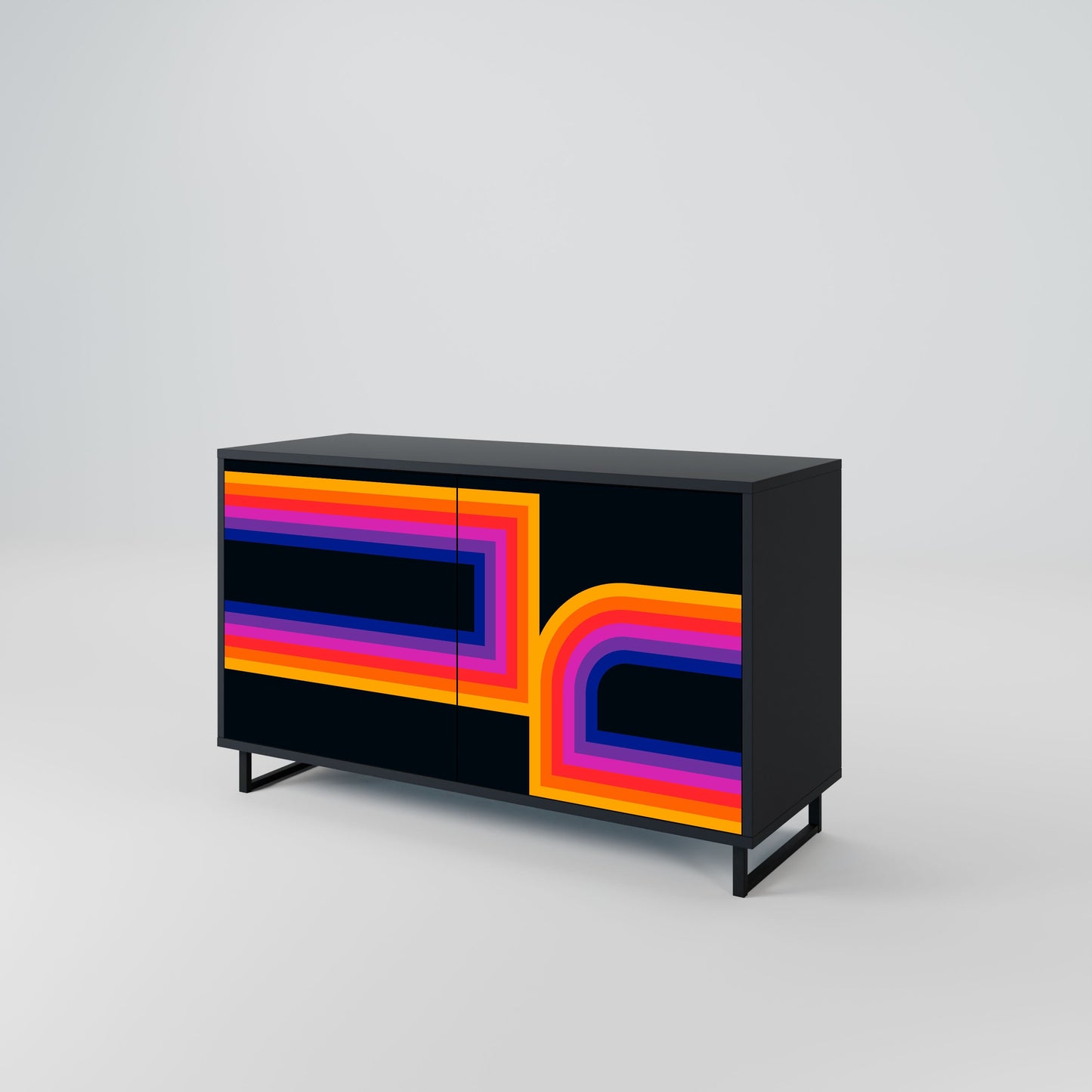 Credenza a 2 ante BLINDED BY THE LIGHTS in finitura nera