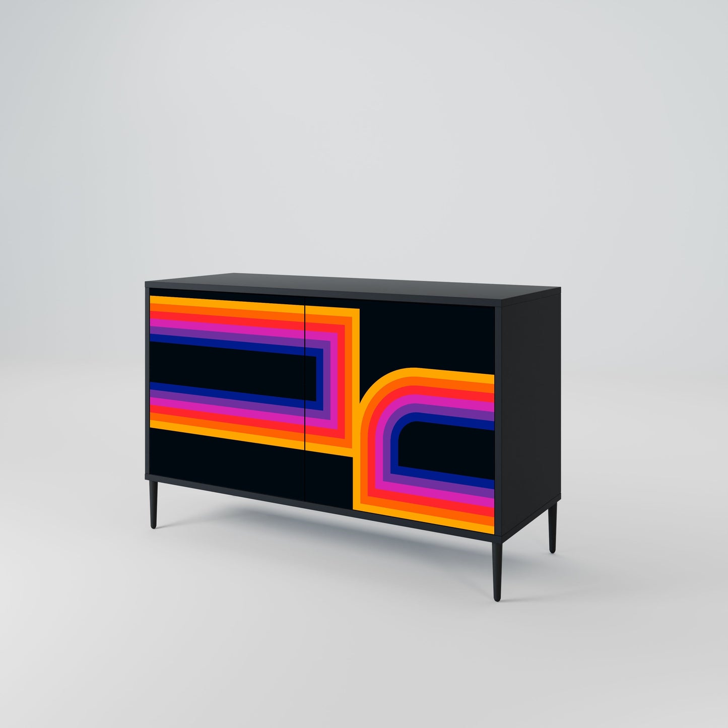 Credenza a 2 ante BLINDED BY THE LIGHTS in finitura nera