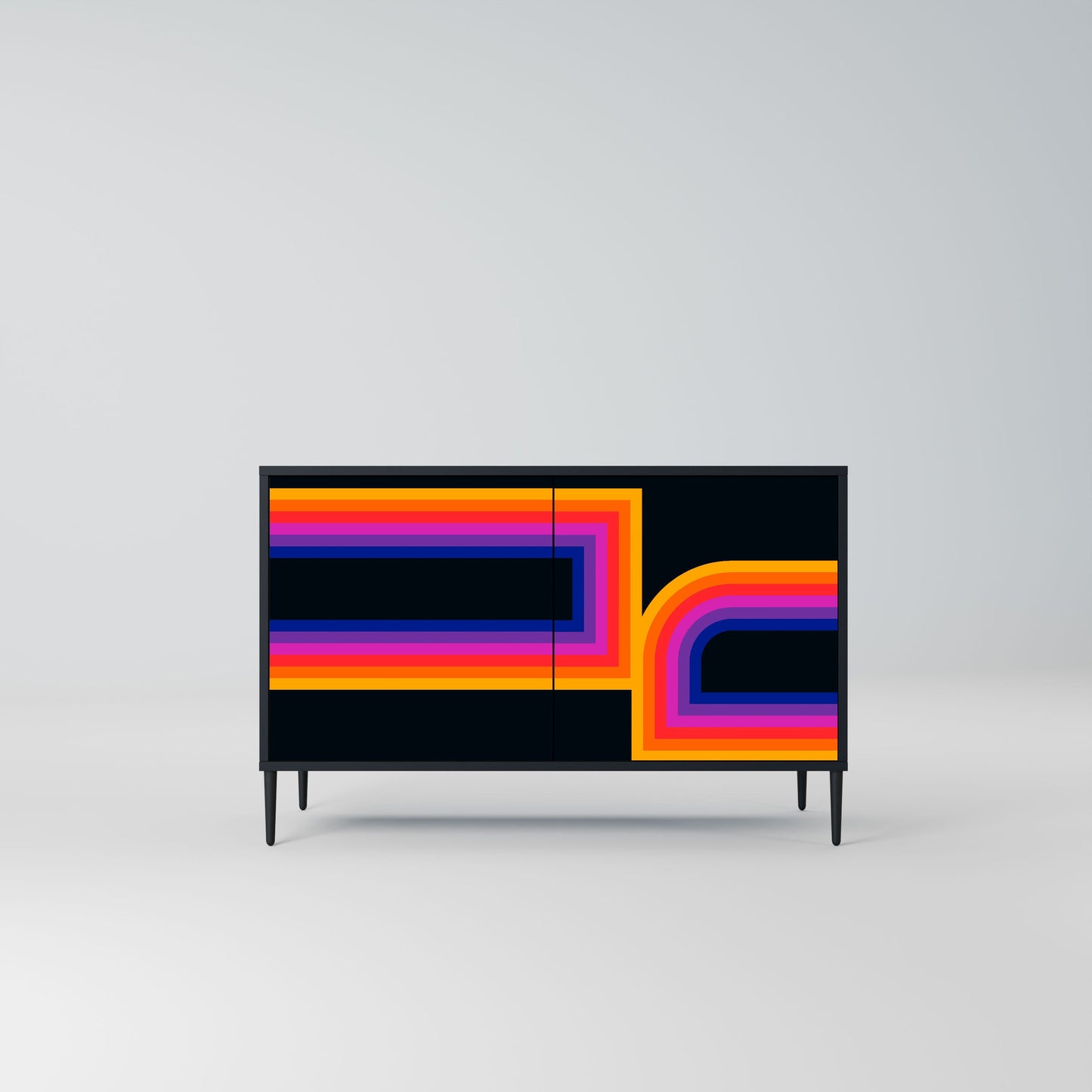 Credenza a 2 ante BLINDED BY THE LIGHTS in finitura nera