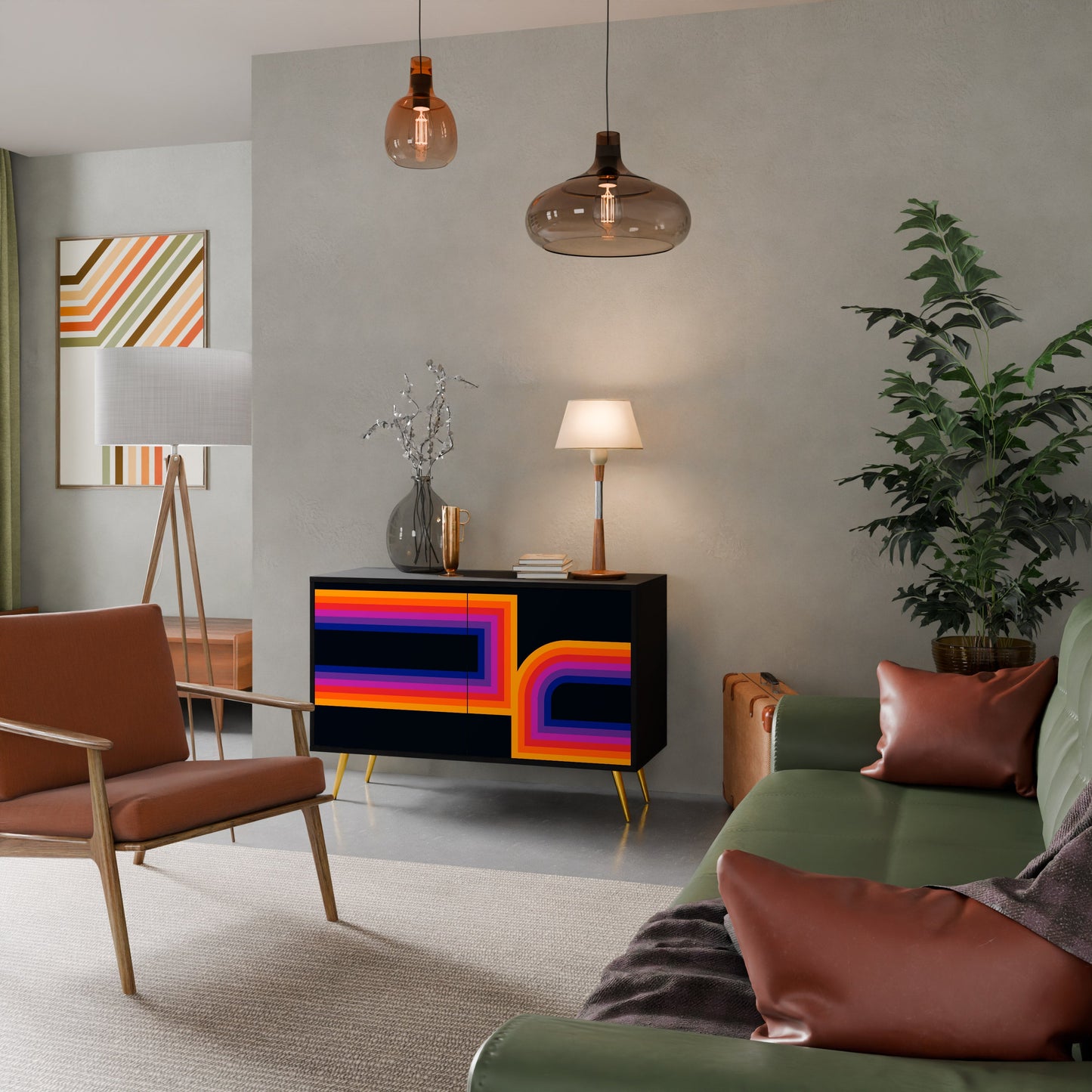 Credenza a 2 ante BLINDED BY THE LIGHTS in finitura nera