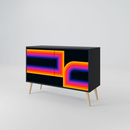Credenza a 2 ante BLINDED BY THE LIGHTS in finitura nera