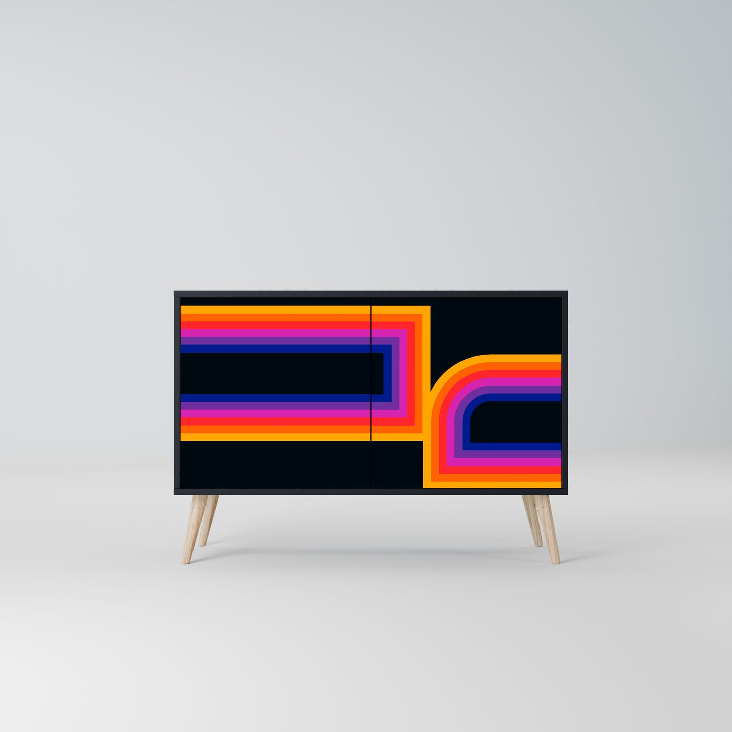 Credenza a 2 ante BLINDED BY THE LIGHTS in finitura nera