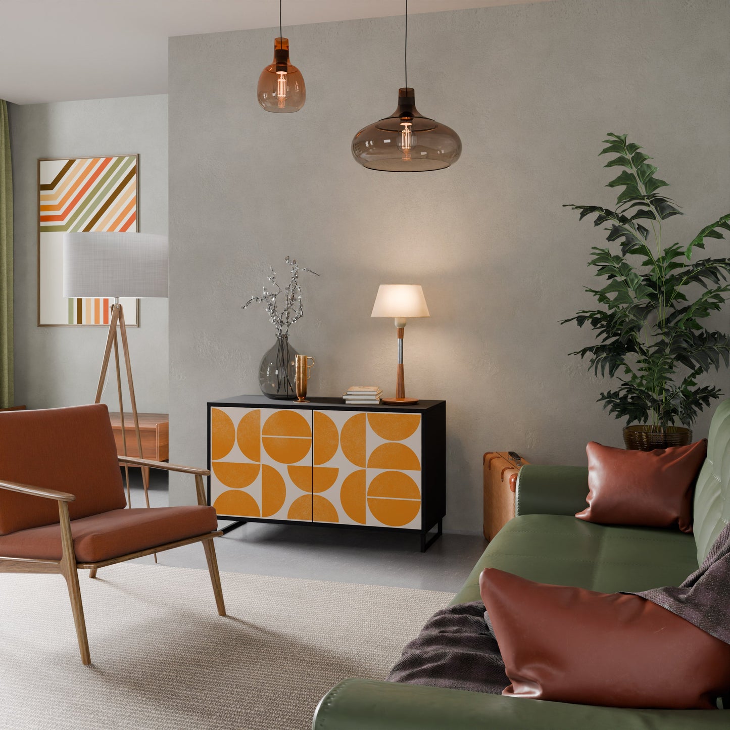 Credenza a 2 ante RECURRING DREAMS in finitura nera