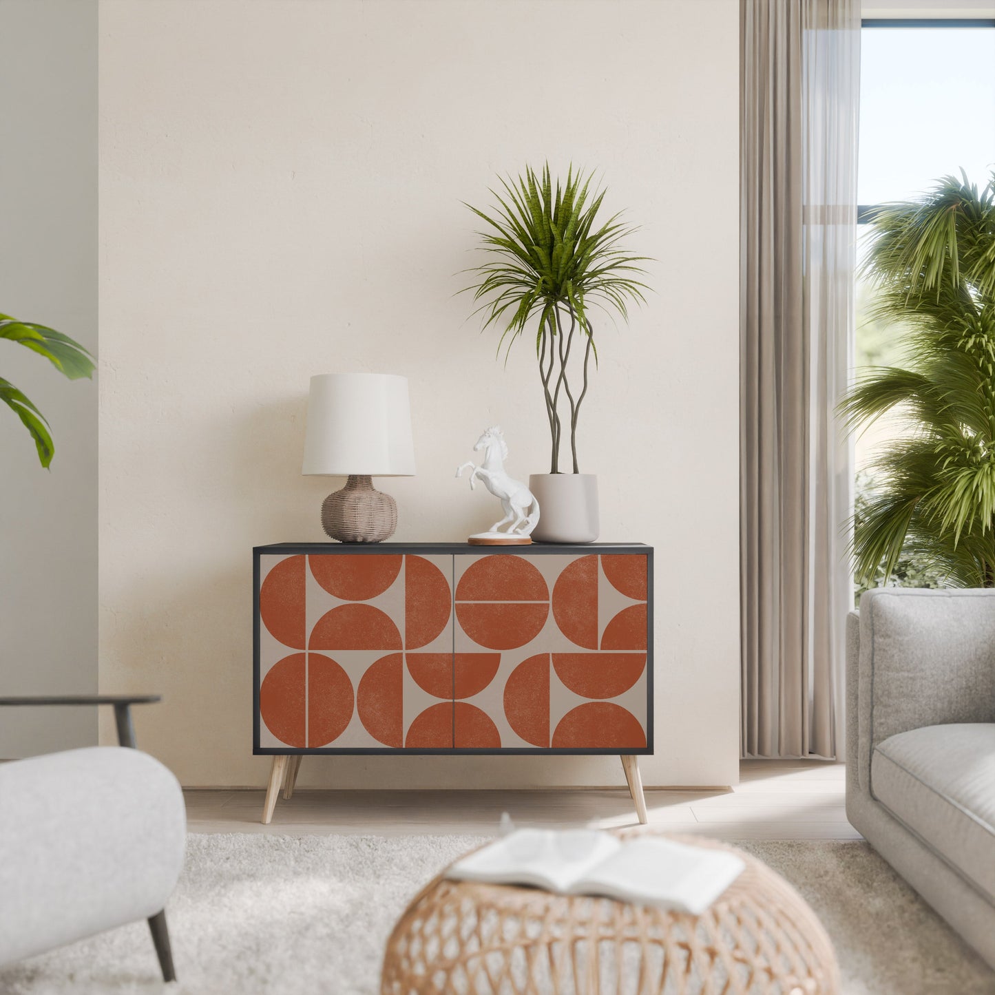 Credenza a 2 ante REPETITION COMPULSION in finitura nera