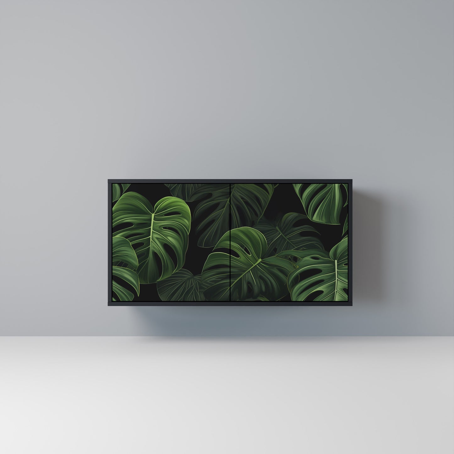 INFINITE MONSTERA Madia a 2 Ante in Finitura Nera