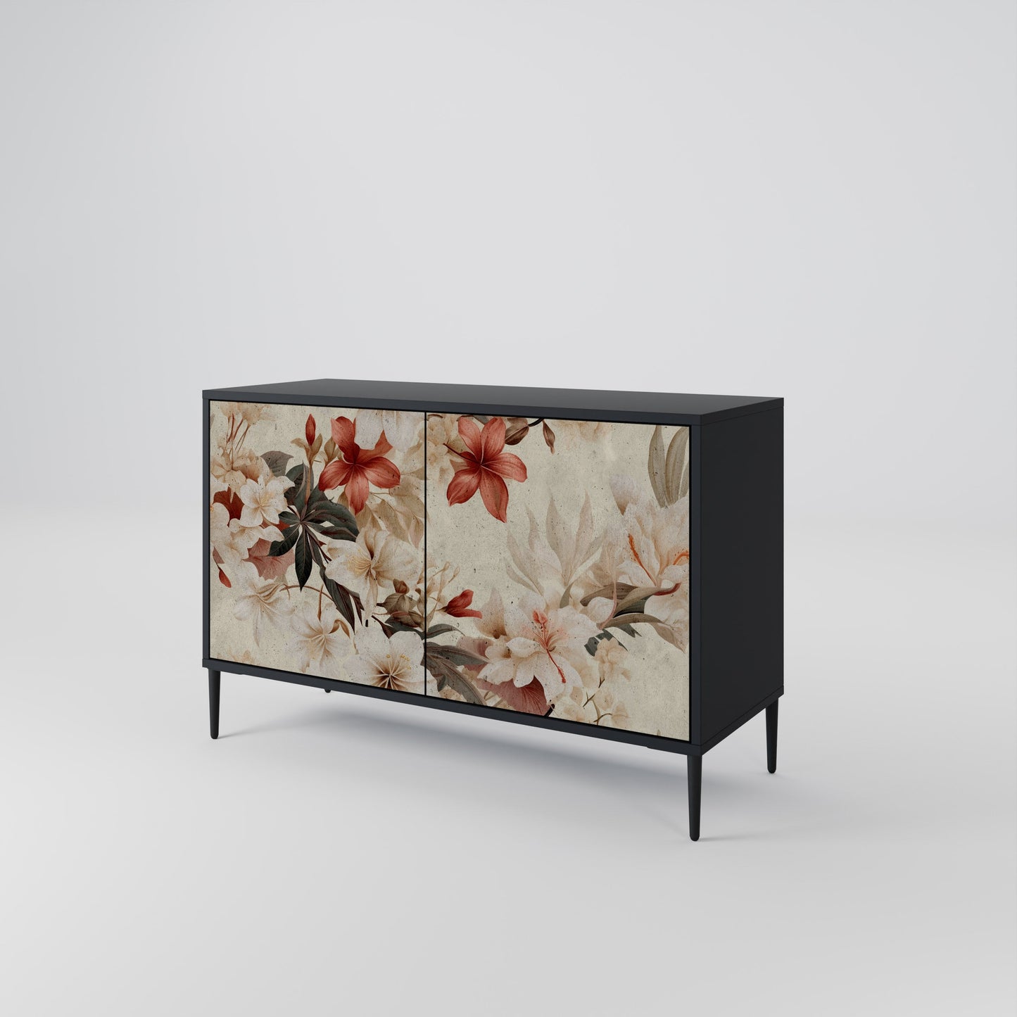 Credenza a 2 ante PETAL HARMONY in finitura nera