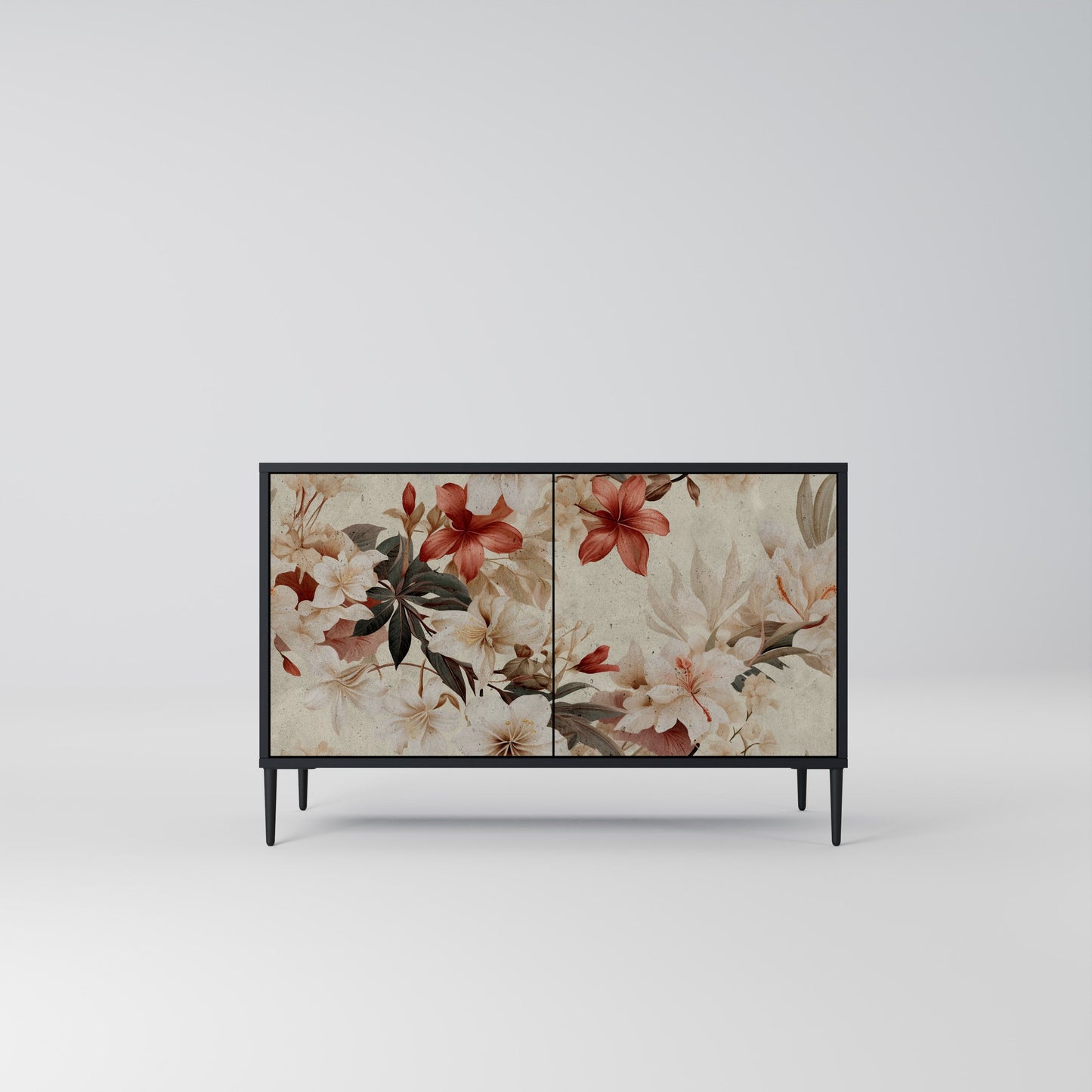 Credenza a 2 ante PETAL HARMONY in finitura nera