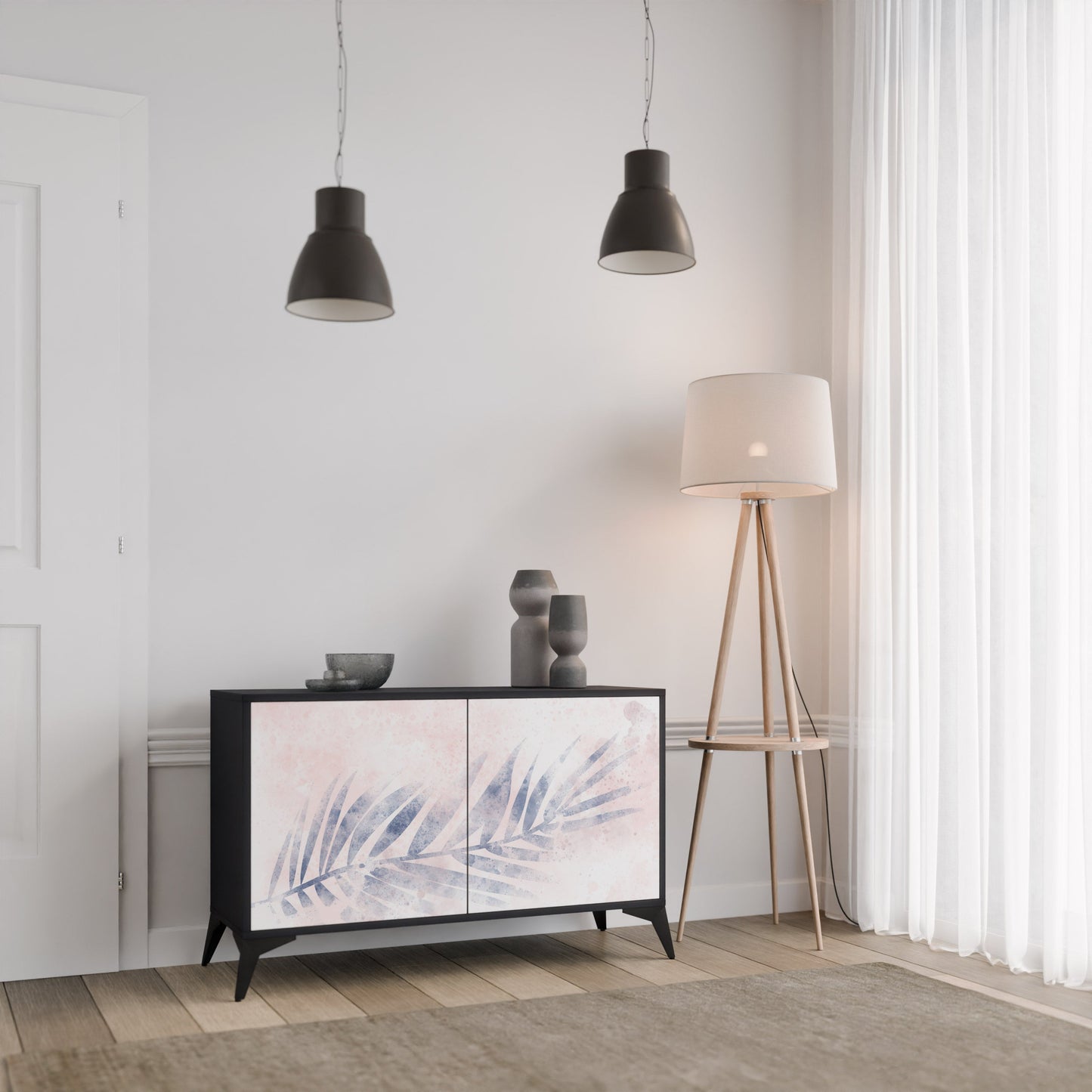 Credenza TIMELESS FLOAT a 2 ante in finitura nera