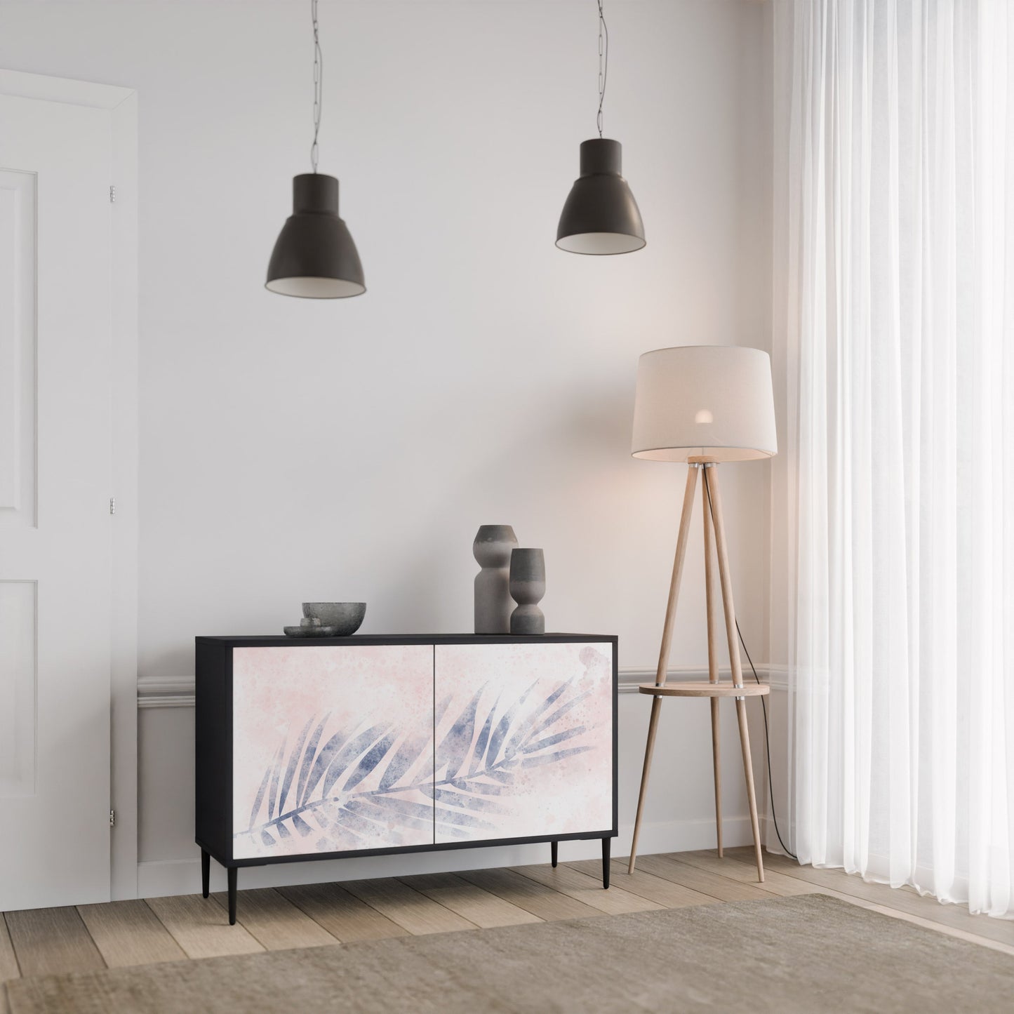 Credenza TIMELESS FLOAT a 2 ante in finitura nera