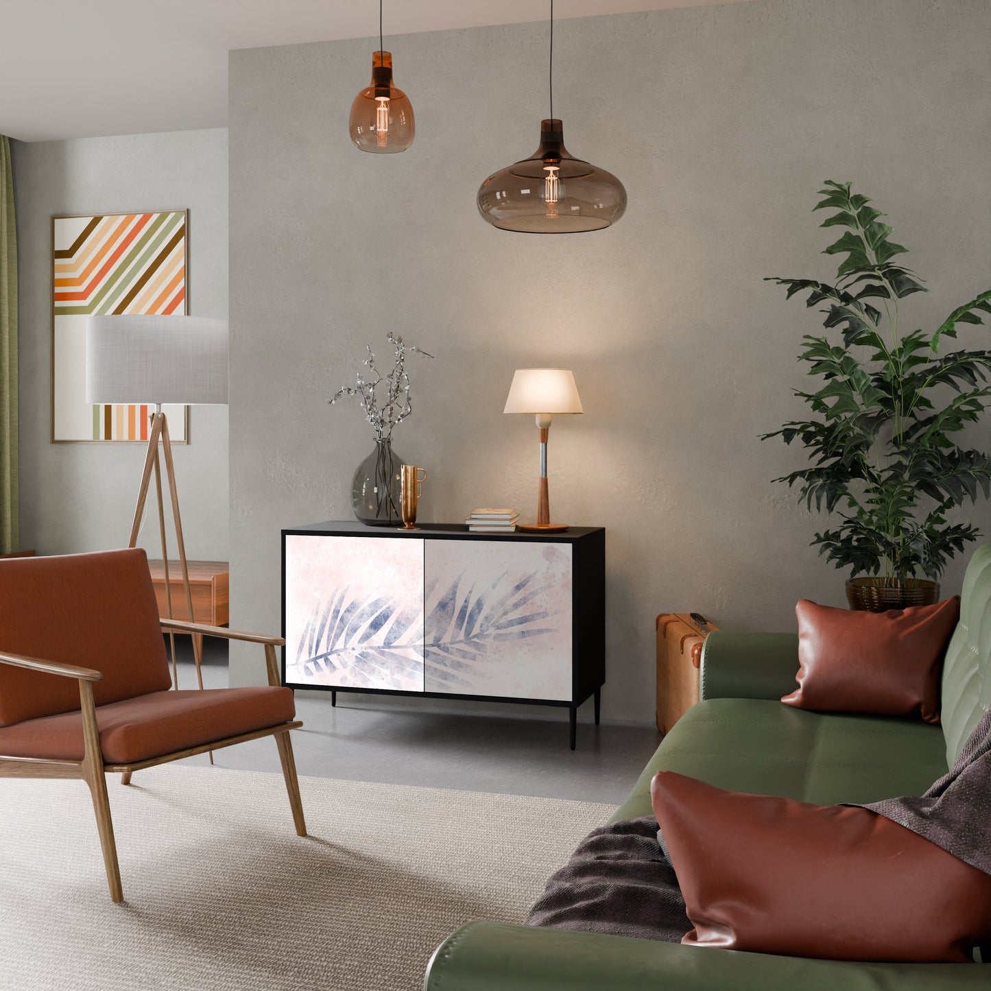 Credenza TIMELESS FLOAT a 2 ante in finitura nera