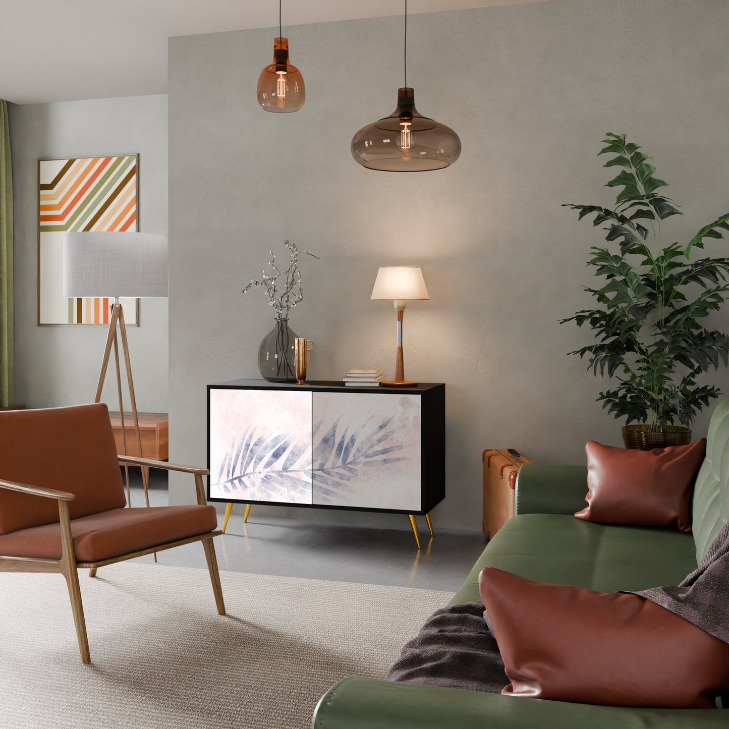Credenza TIMELESS FLOAT a 2 ante in finitura nera