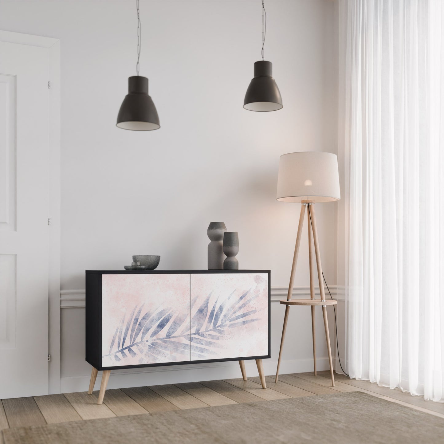 Credenza TIMELESS FLOAT a 2 ante in finitura nera