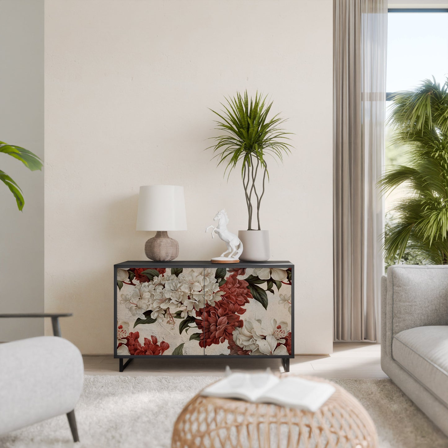 Credenza a 2 ante EPHEMERAL DAYS in finitura nera