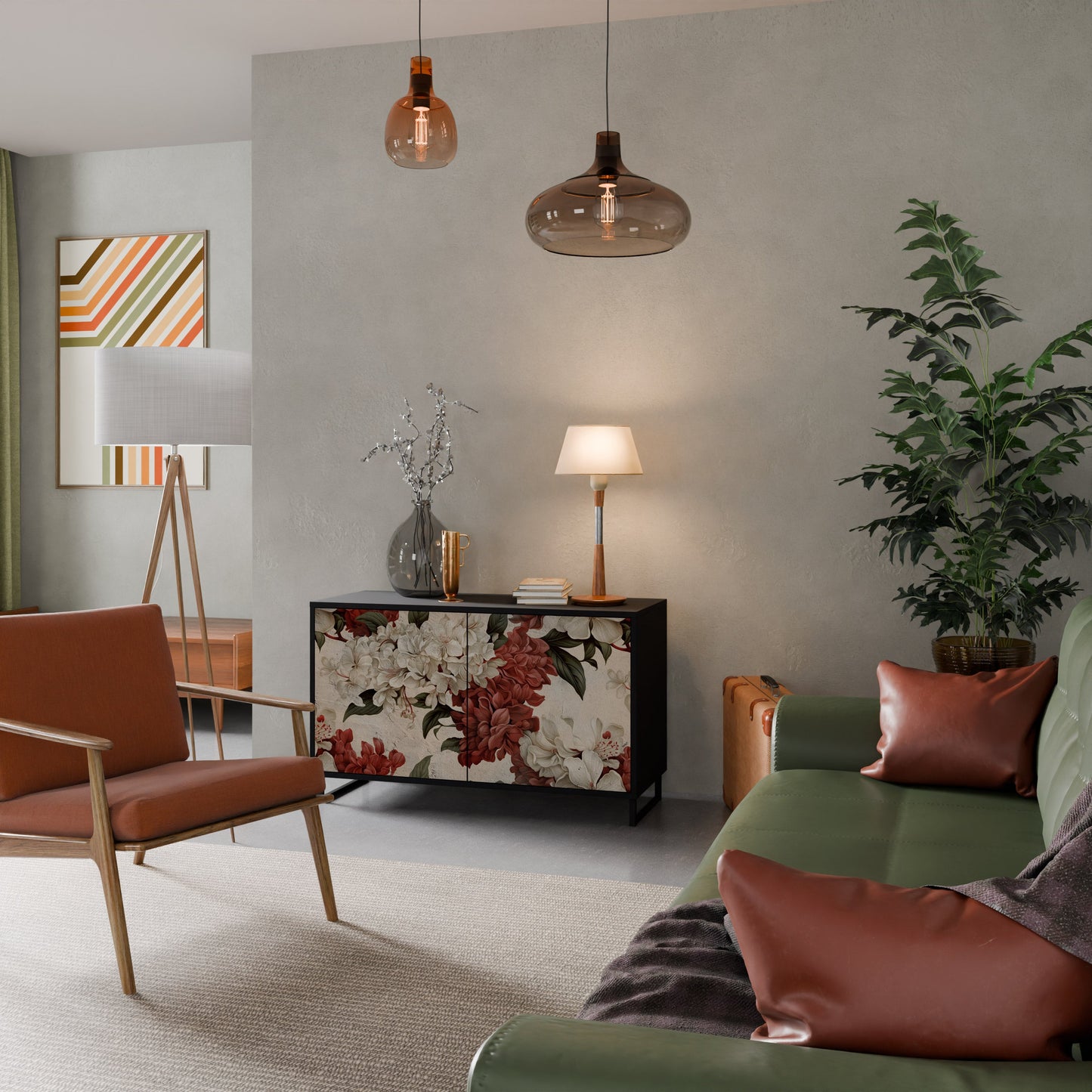 Credenza a 2 ante EPHEMERAL DAYS in finitura nera
