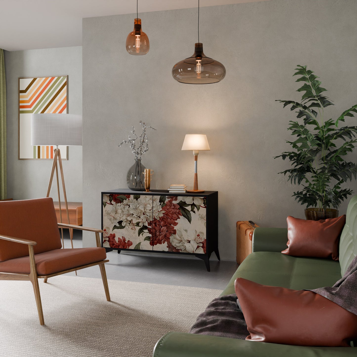 Credenza a 2 ante EPHEMERAL DAYS in finitura nera