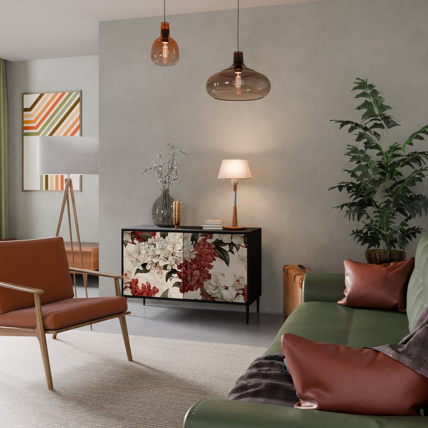 Credenza a 2 ante EPHEMERAL DAYS in finitura nera