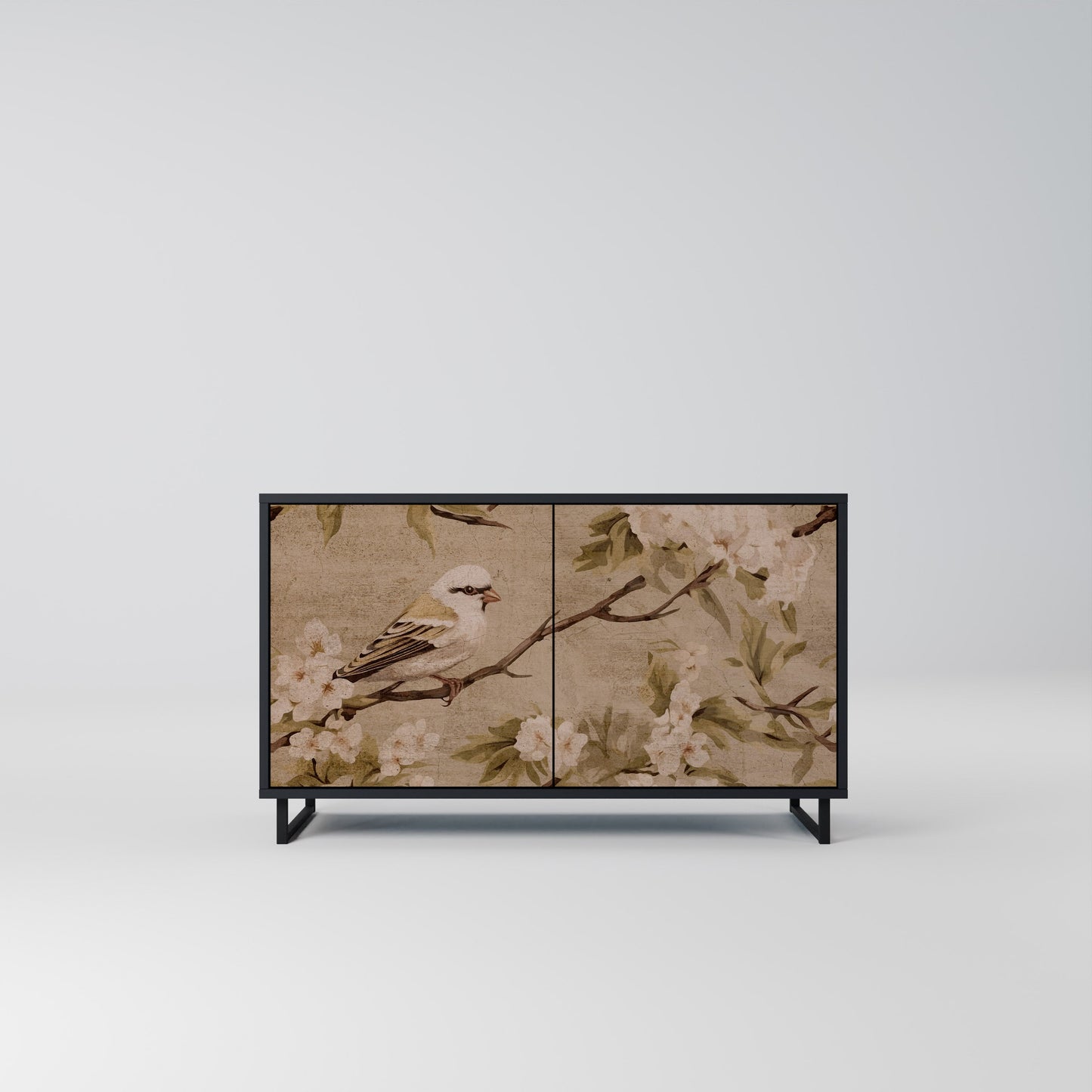 Credenza PETAL DISTINGUISH a 2 ante in finitura nera