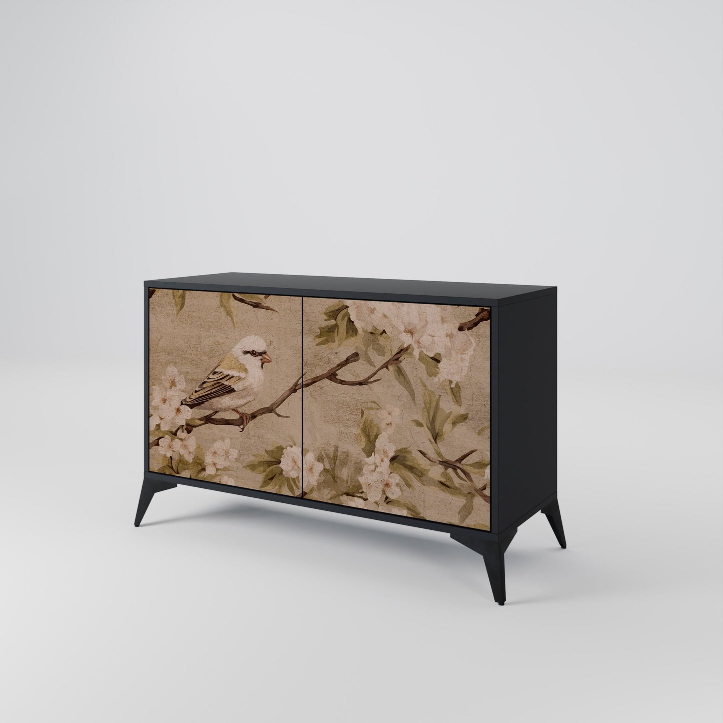 Credenza PETAL DISTINGUISH a 2 ante in finitura nera