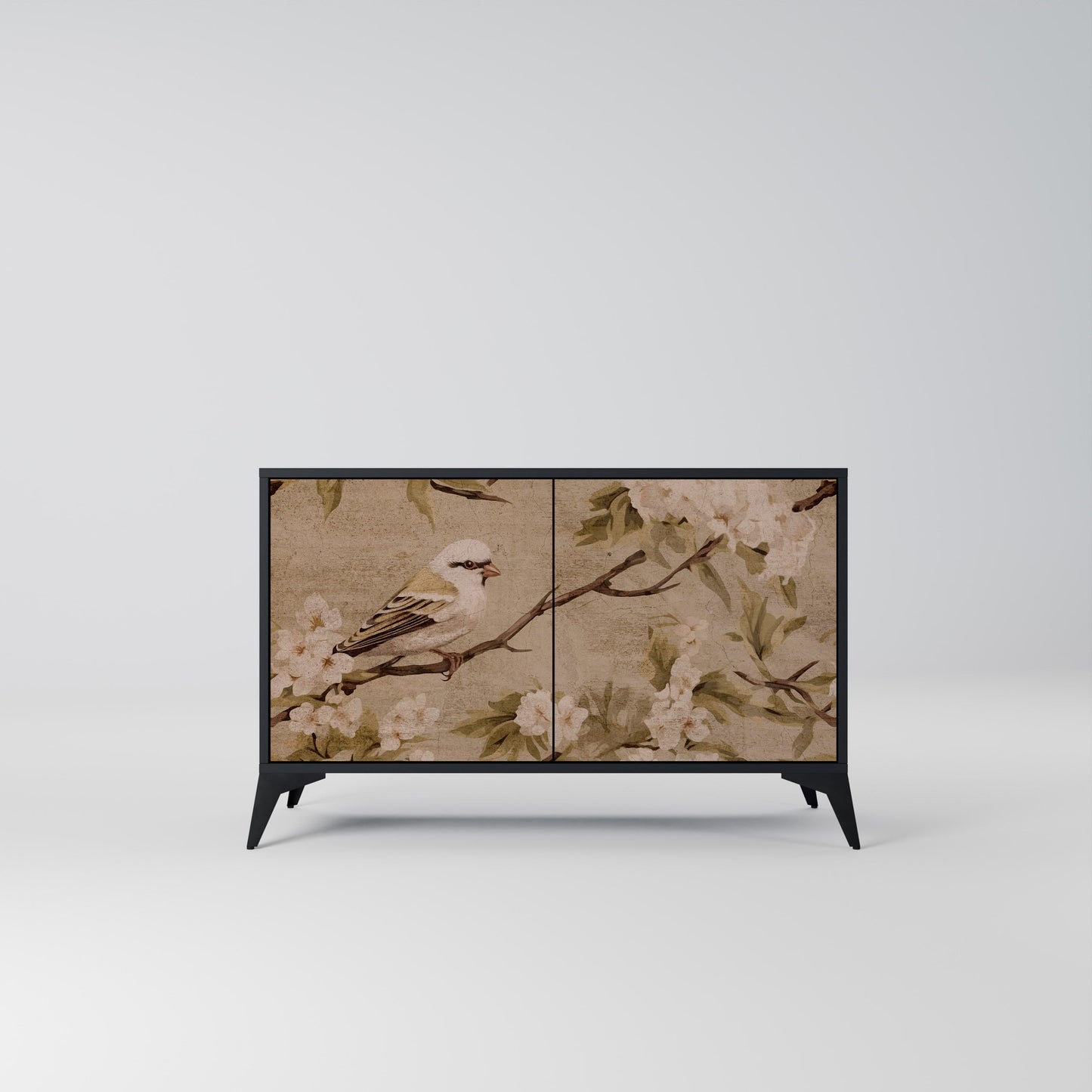 Credenza PETAL DISTINGUISH a 2 ante in finitura nera