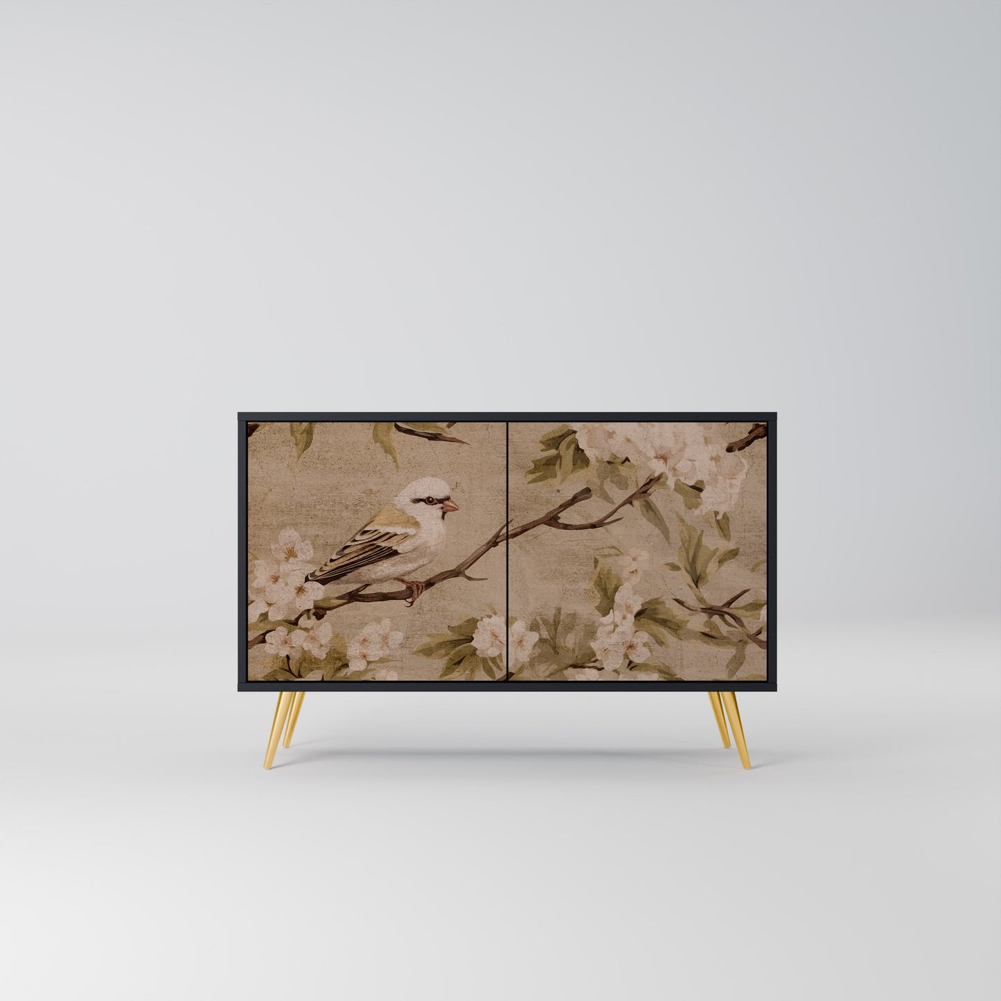 Credenza PETAL DISTINGUISH a 2 ante in finitura nera