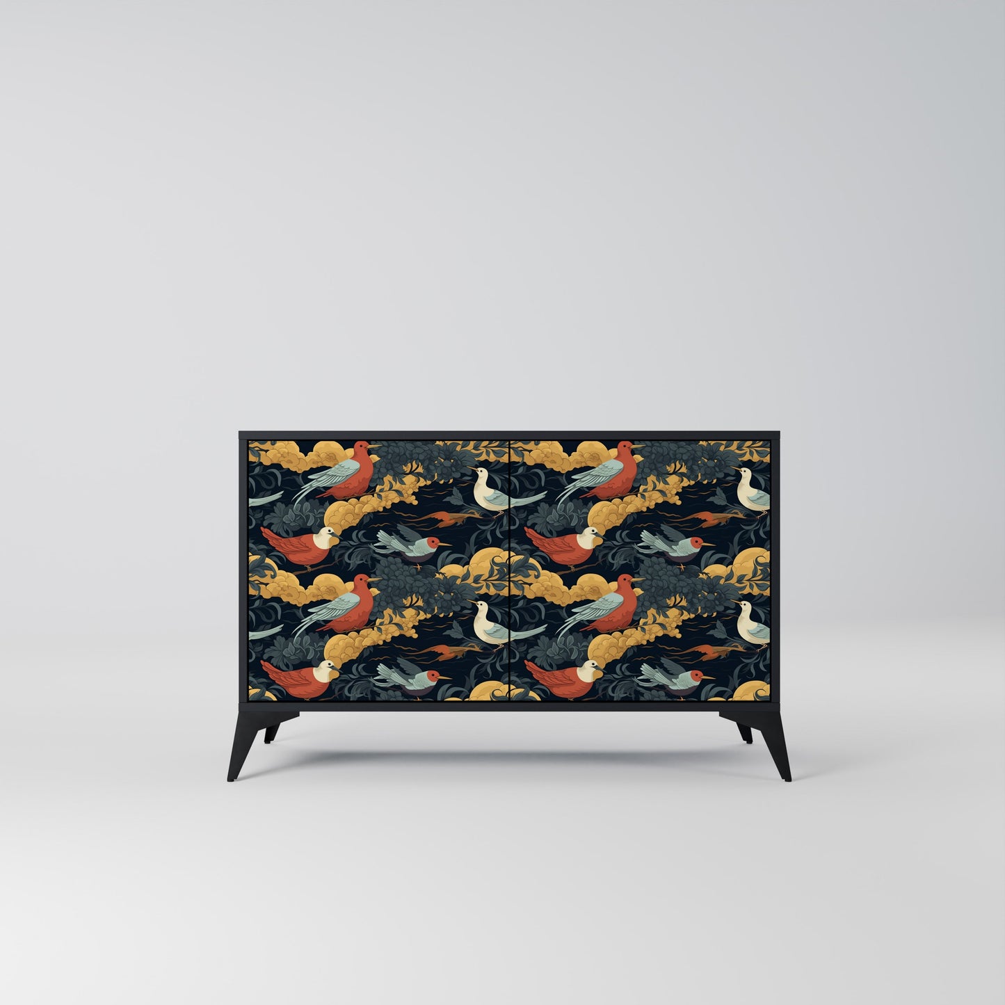 Credenza a 2 ante FOWLY DAZE in finitura nera