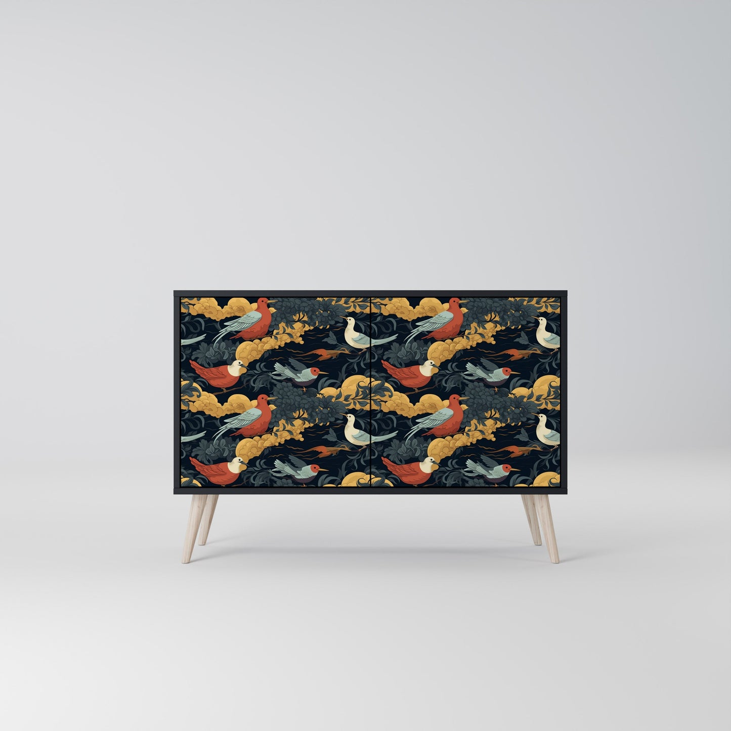 Credenza a 2 ante FOWLY DAZE in finitura nera