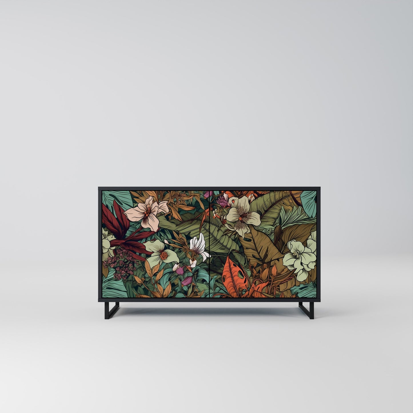 Credenza BOTANICAL EMERGENCE a 2 ante in finitura nera