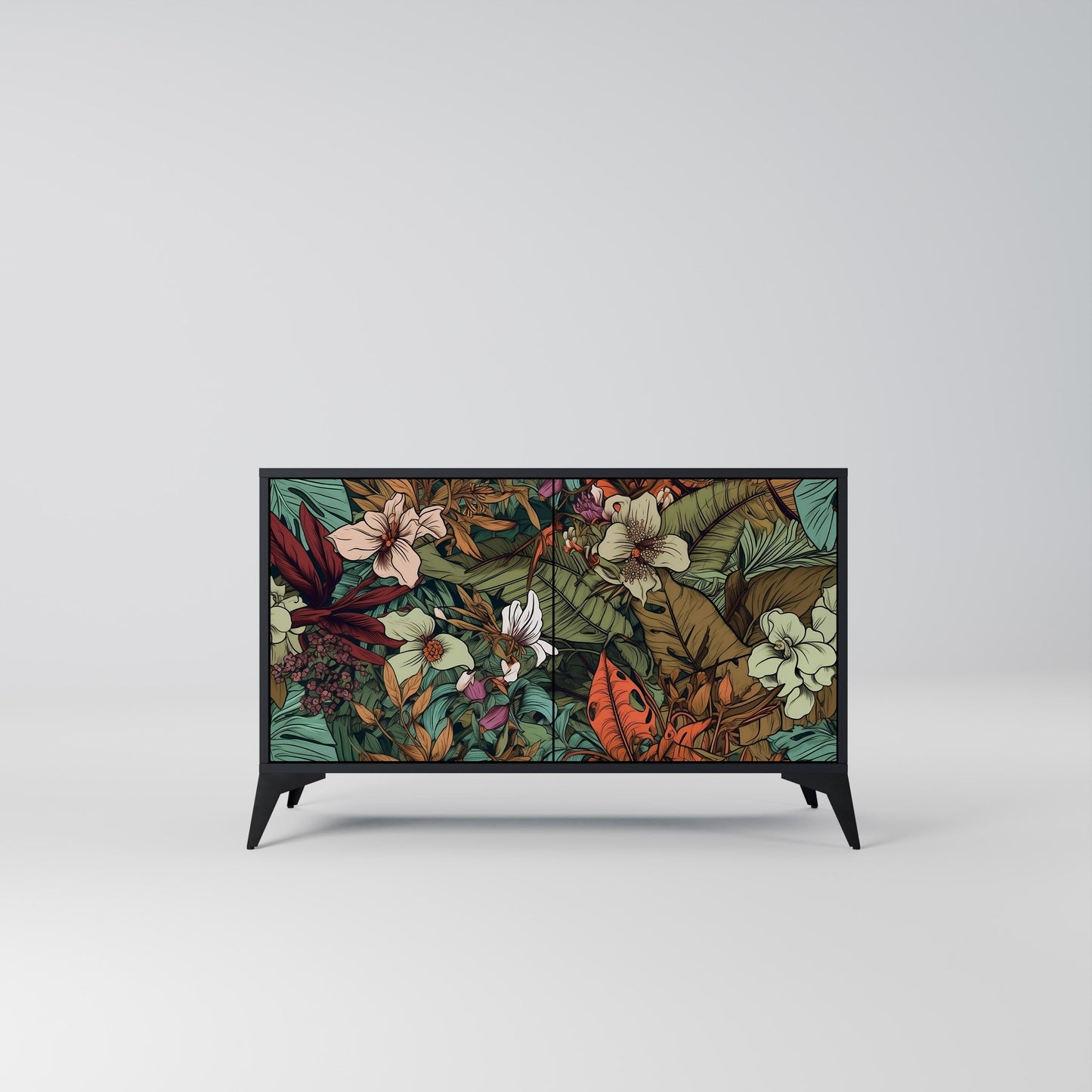 Credenza BOTANICAL EMERGENCE a 2 ante in finitura nera