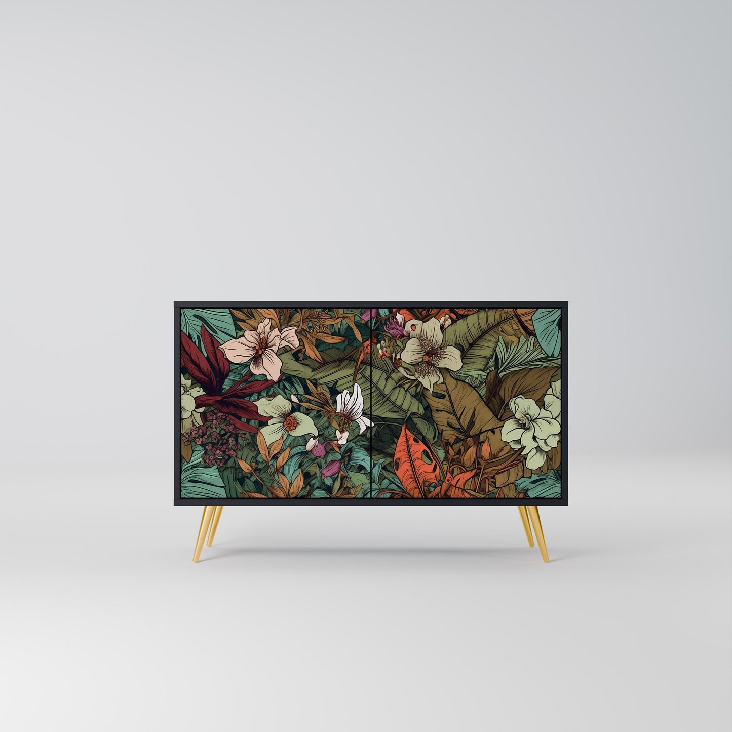Credenza BOTANICAL EMERGENCE a 2 ante in finitura nera
