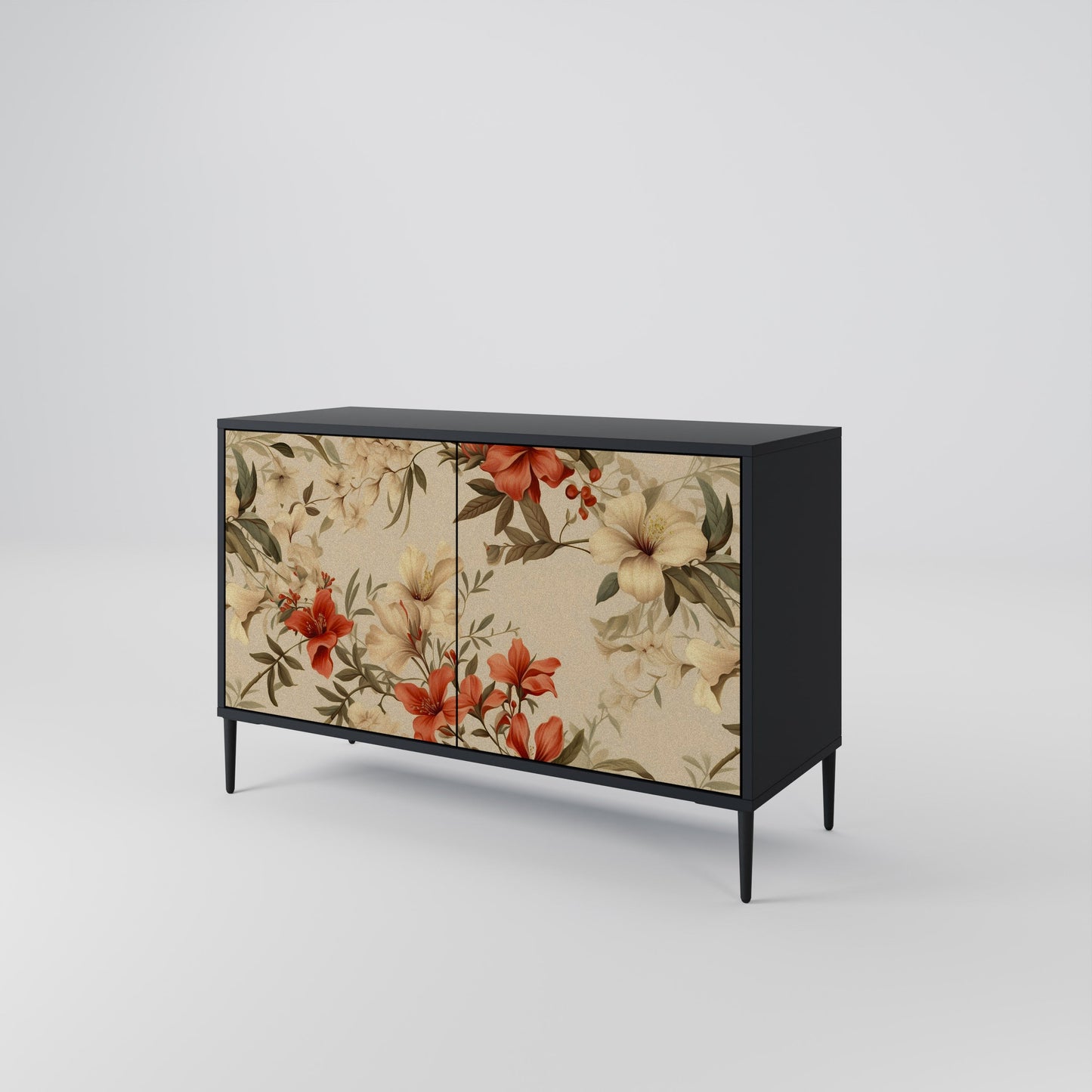 Credenza BLOOMING HARMONY a 2 ante in finitura nera