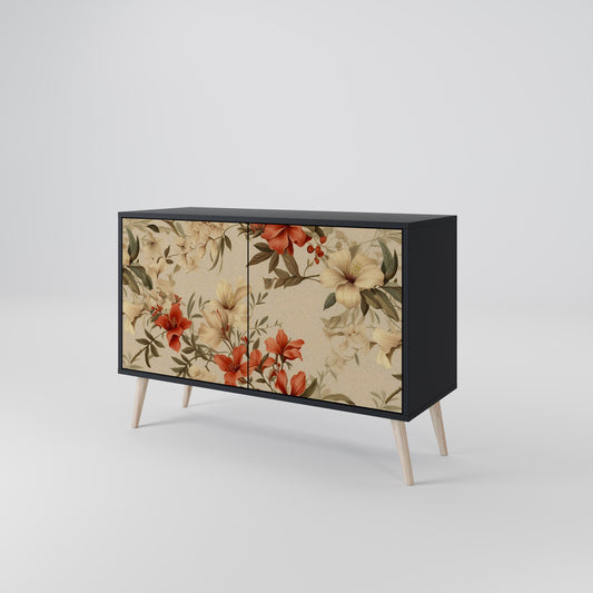 BLOOMING HARMONY 2-Door Sideboard in Black Finish
