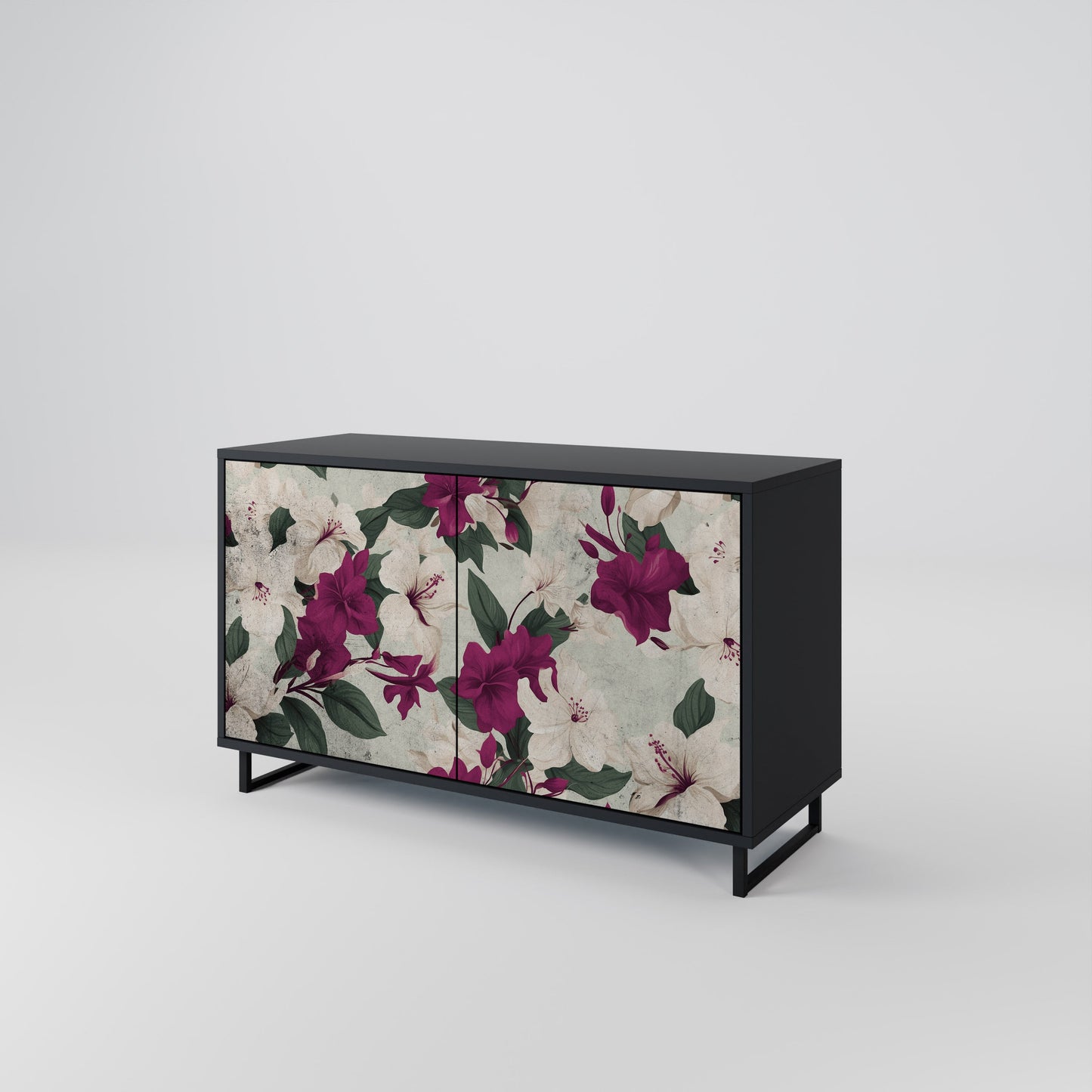 Credenza a 2 ante FLOWERET DREAM in finitura nera