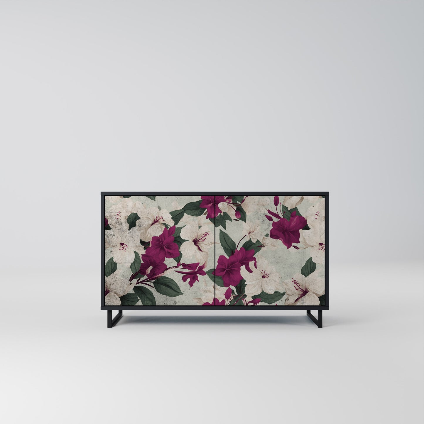 Credenza a 2 ante FLOWERET DREAM in finitura nera
