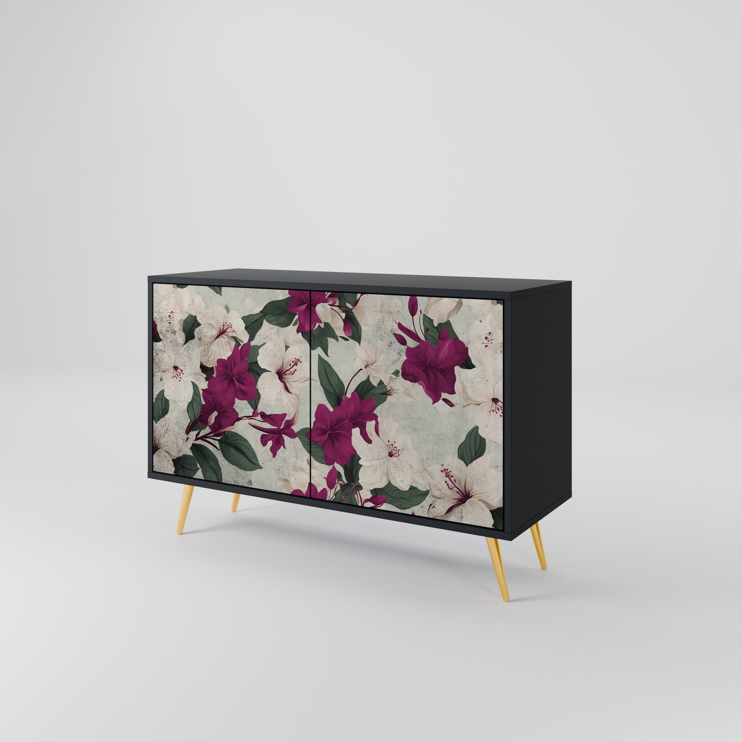 Credenza a 2 ante FLOWERET DREAM in finitura nera