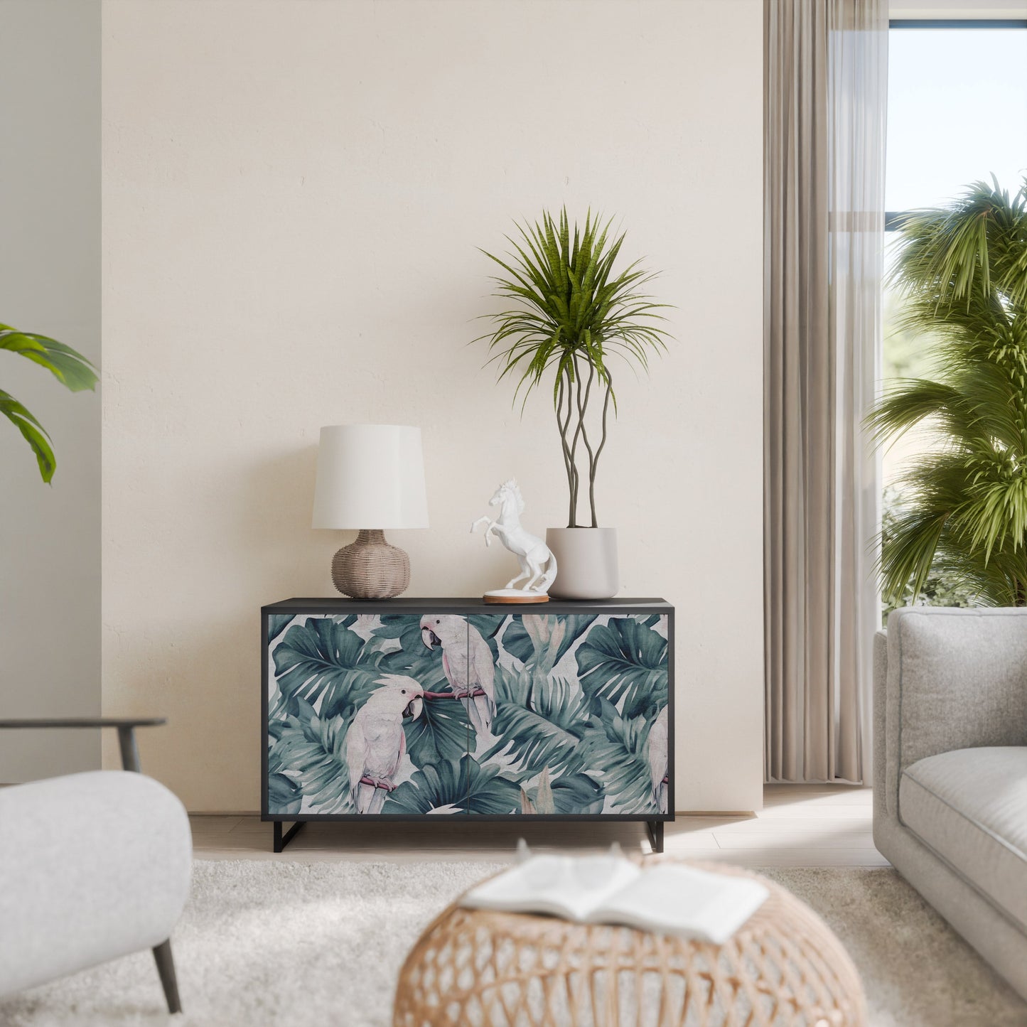 Credenza a 2 ante POPINJAY LOOK in finitura nera