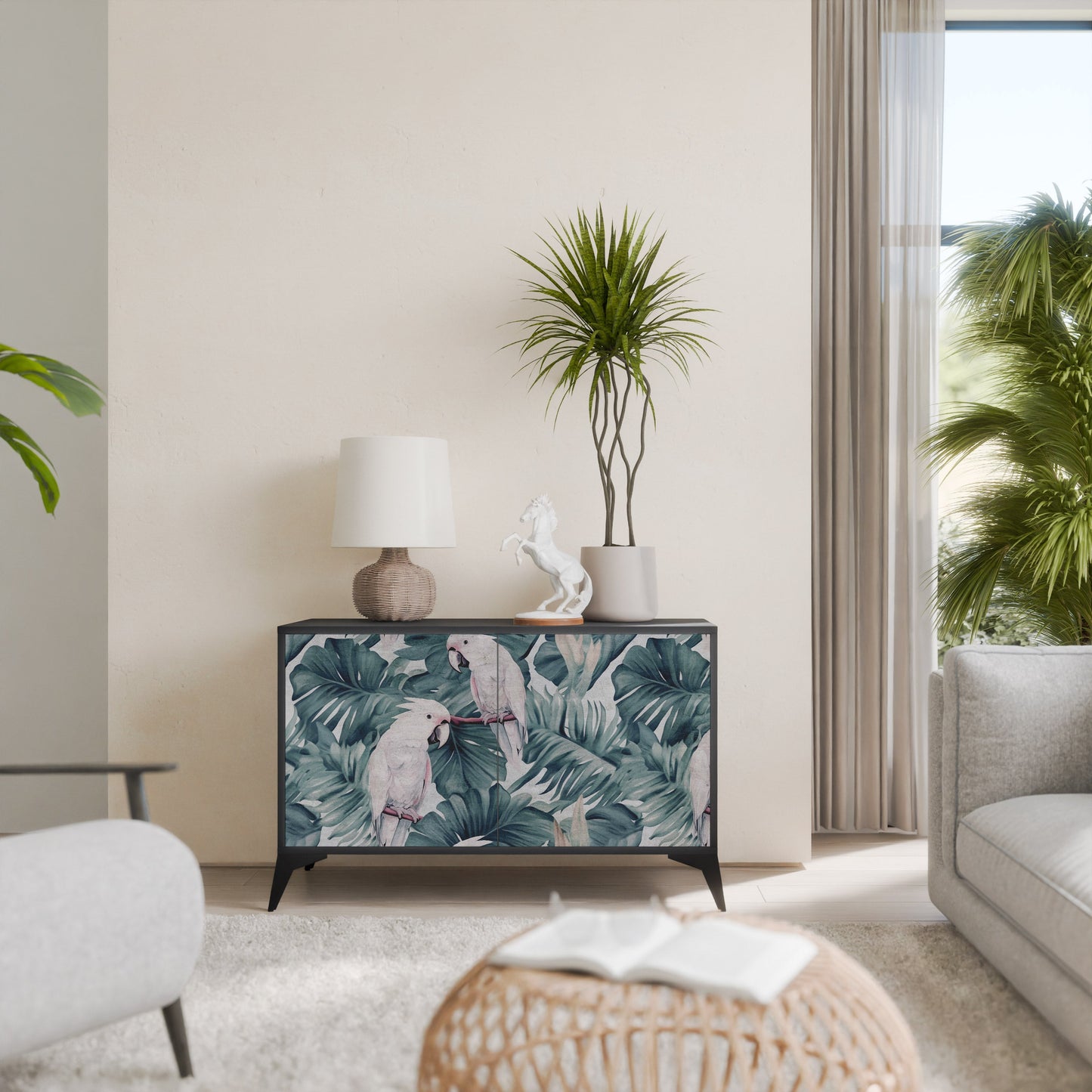 Credenza a 2 ante POPINJAY LOOK in finitura nera