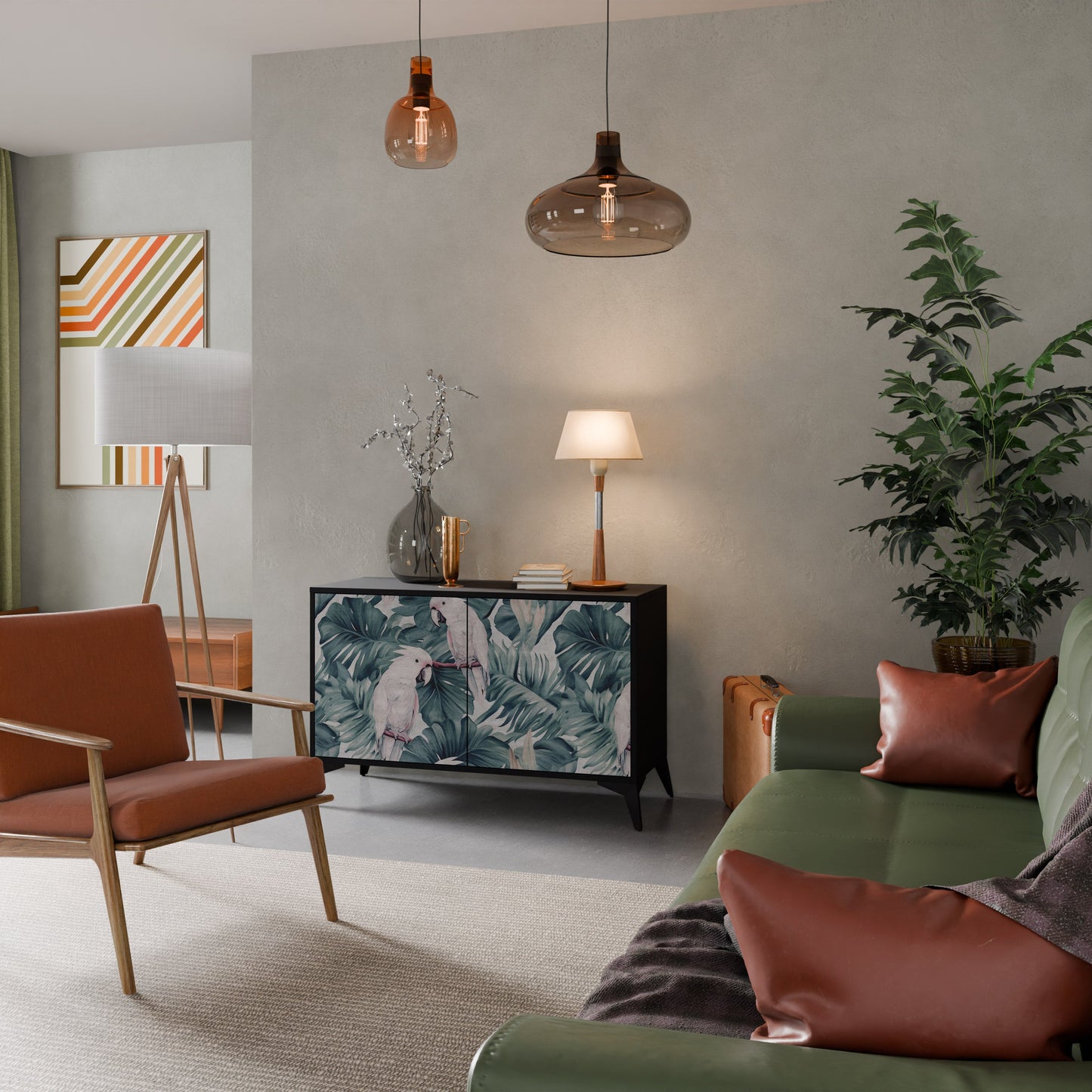 Credenza a 2 ante POPINJAY LOOK in finitura nera