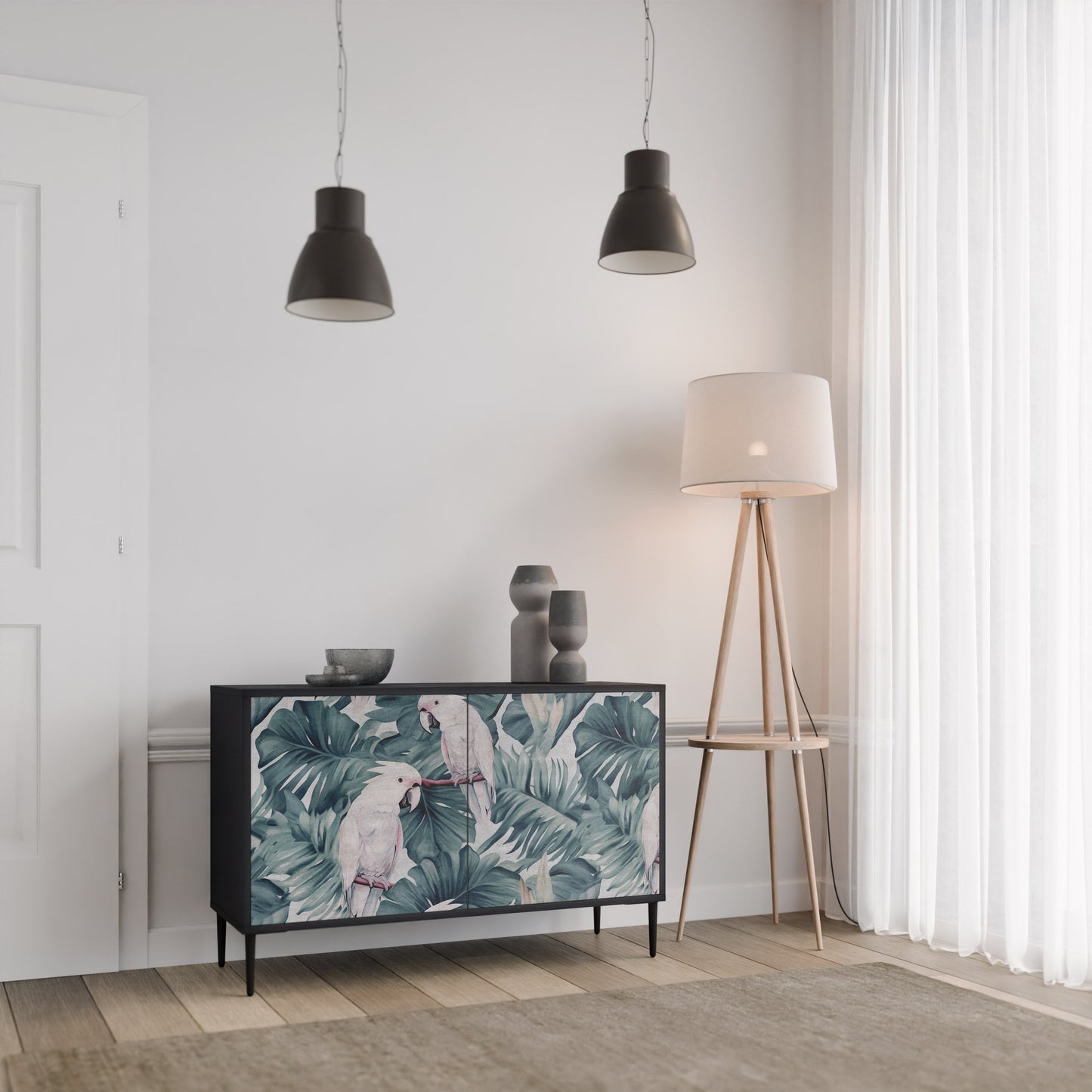 Credenza a 2 ante POPINJAY LOOK in finitura nera