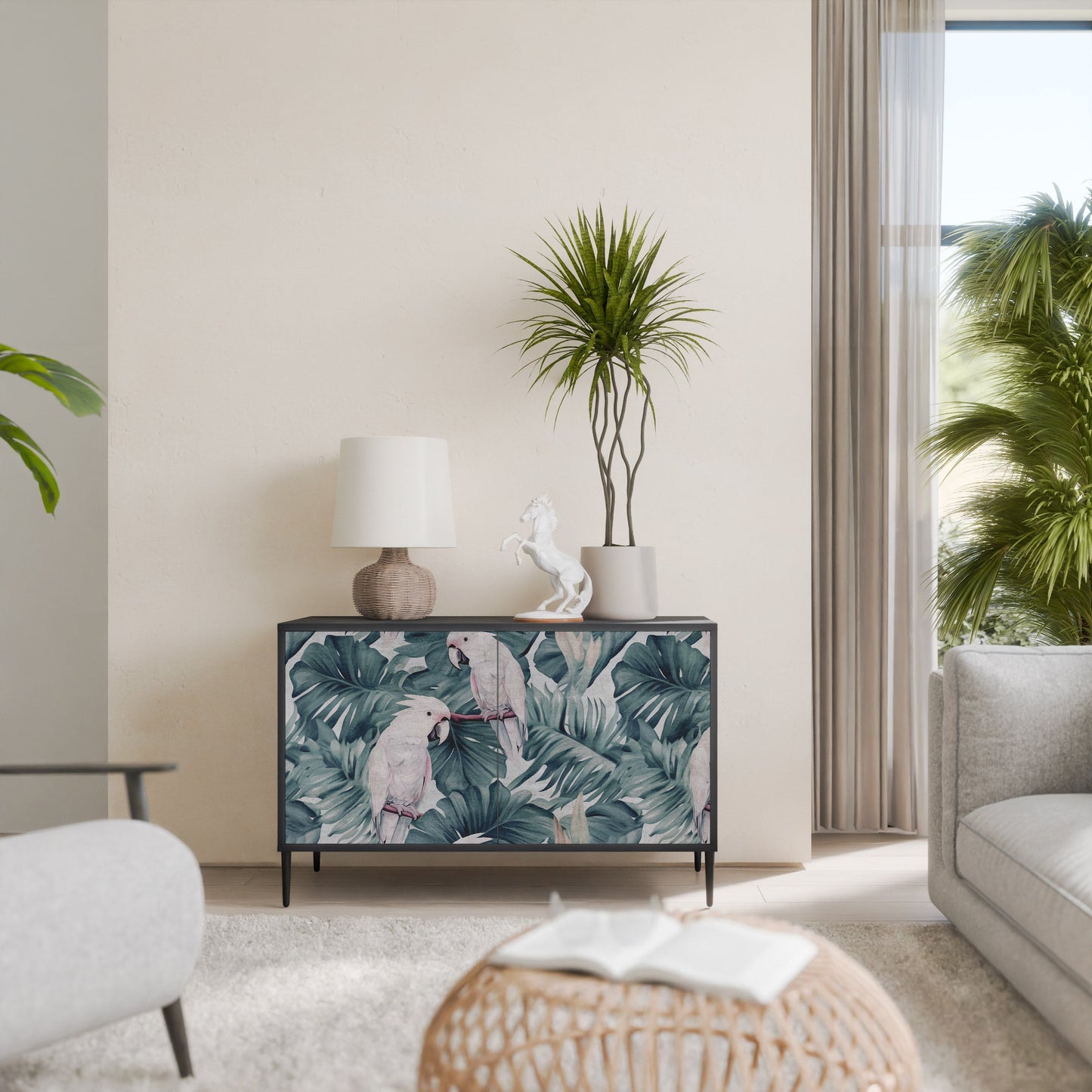 Credenza a 2 ante POPINJAY LOOK in finitura nera