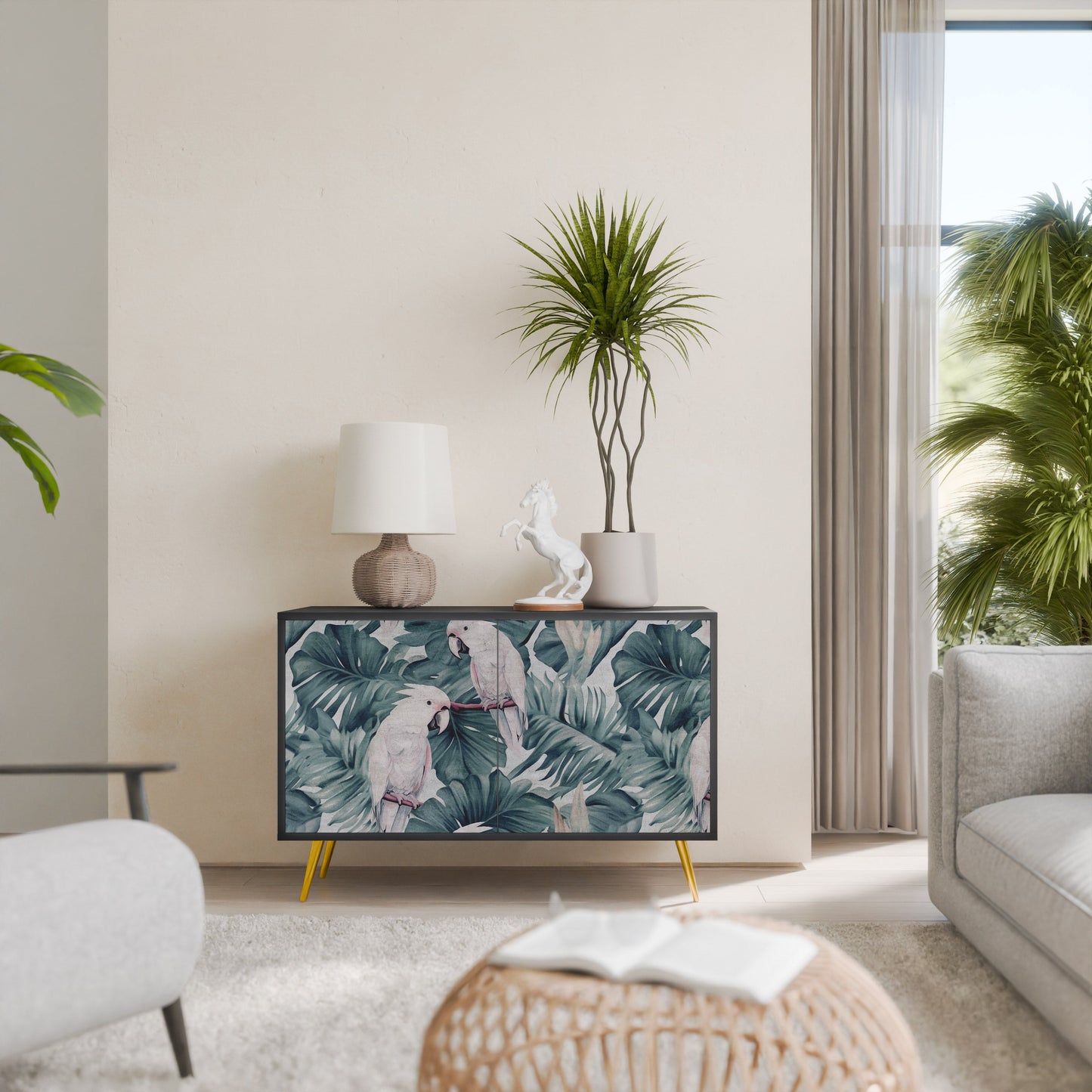 Credenza a 2 ante POPINJAY LOOK in finitura nera