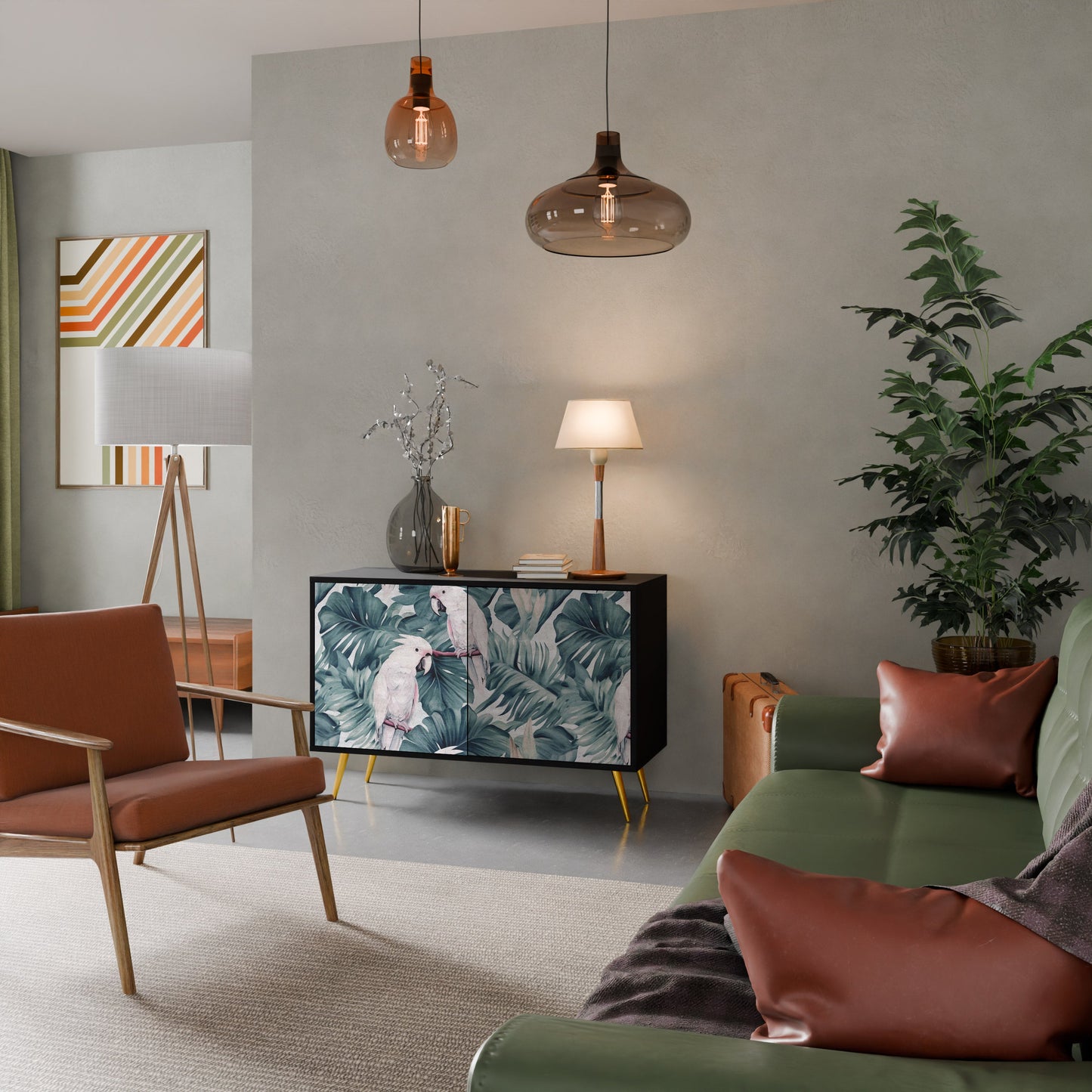Credenza a 2 ante POPINJAY LOOK in finitura nera