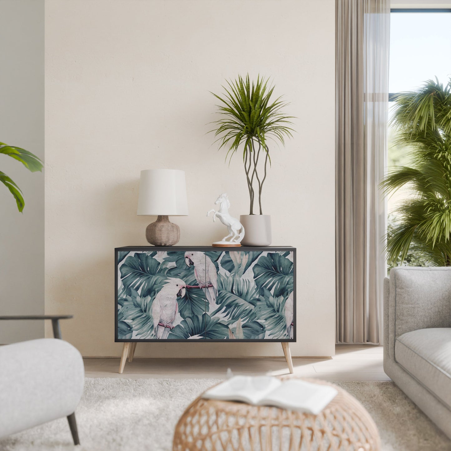 Credenza a 2 ante POPINJAY LOOK in finitura nera