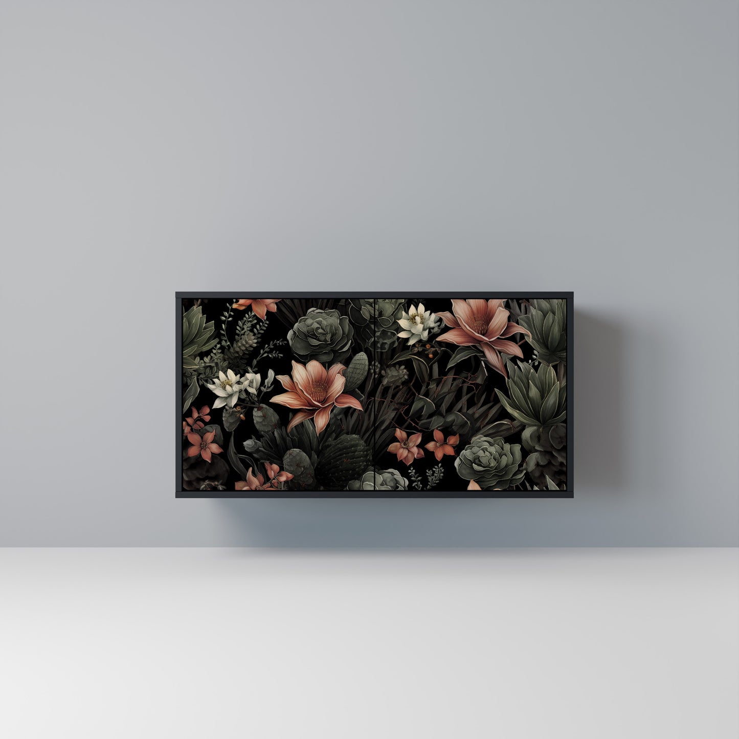 SECRET VERDURE Madia a 2 Ante in Finitura Nera