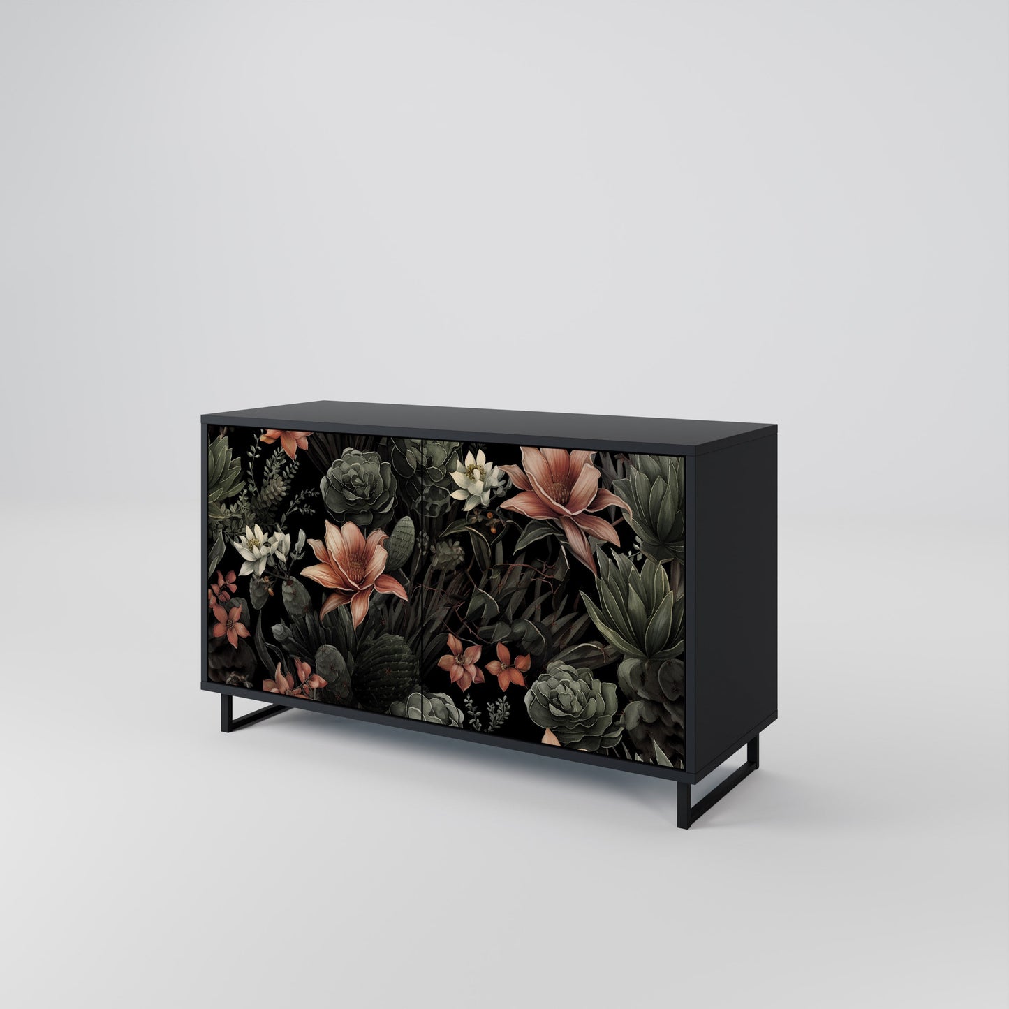 Credenza a 2 ante SECRET VERDURE in finitura nera